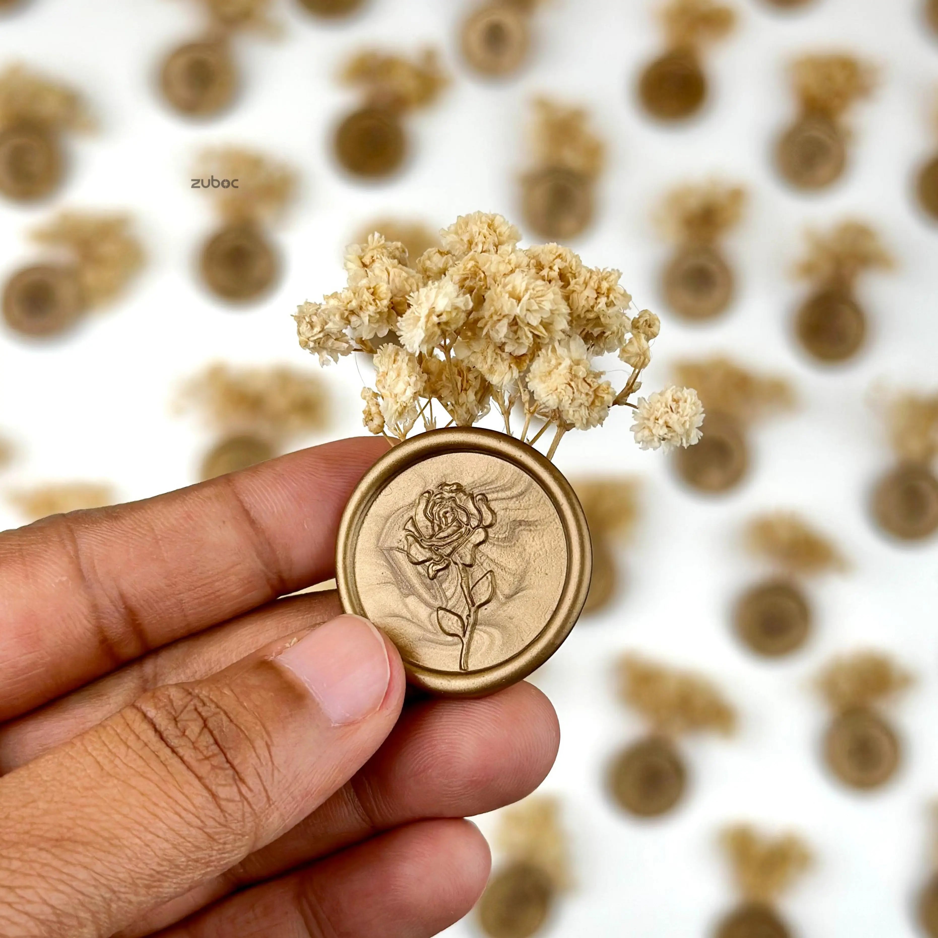 Custom Wax Seal and Dry Flower Set (Set of 25)
