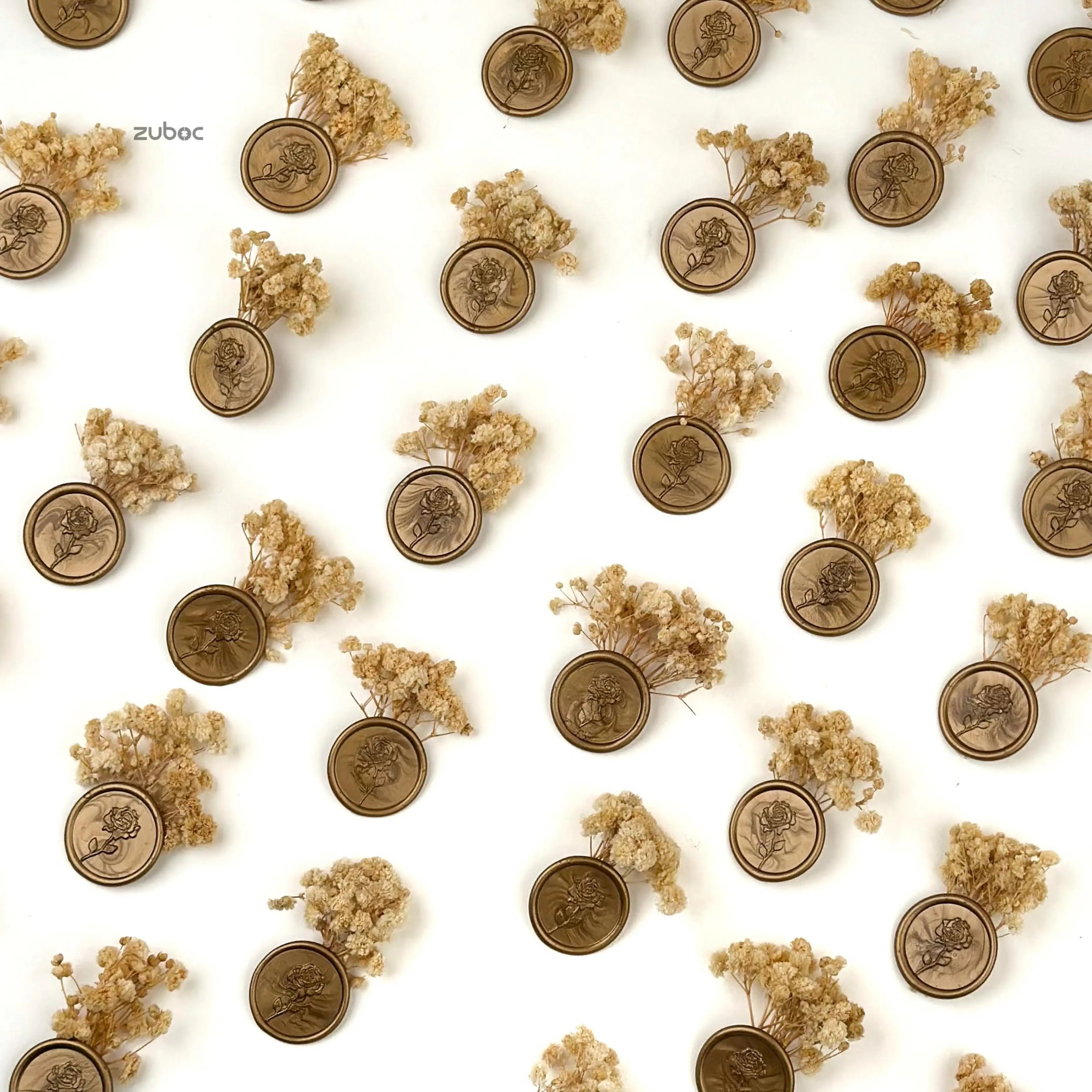 Custom Wax Seal and Dry Flower Set (Set of 25)