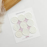 White Wax Seals Stickers for Wedding (Set of 9)