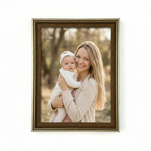 Wooden Photo Frame with Gold Lining (A5)