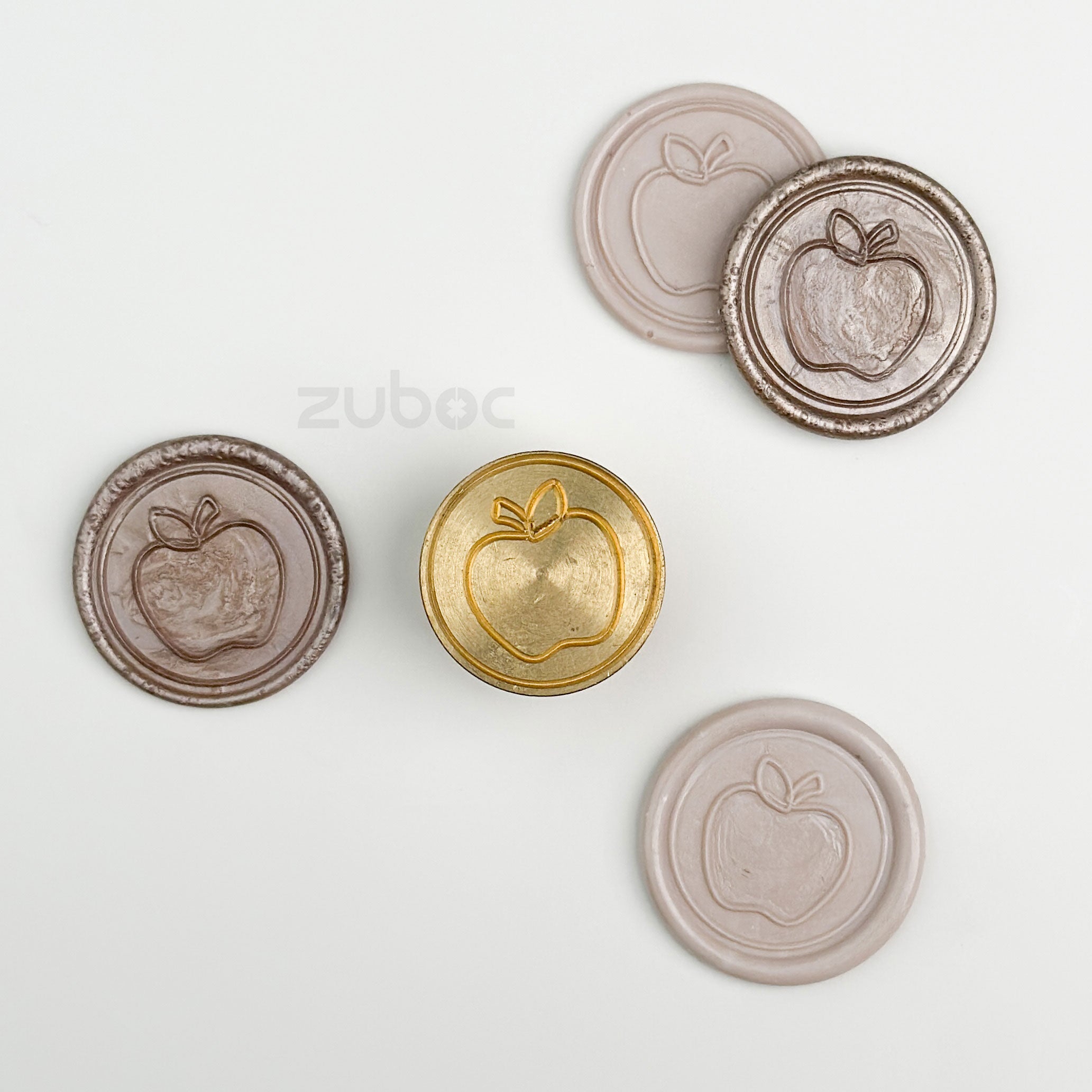 Apple Wax Stamp with Wooden Handle