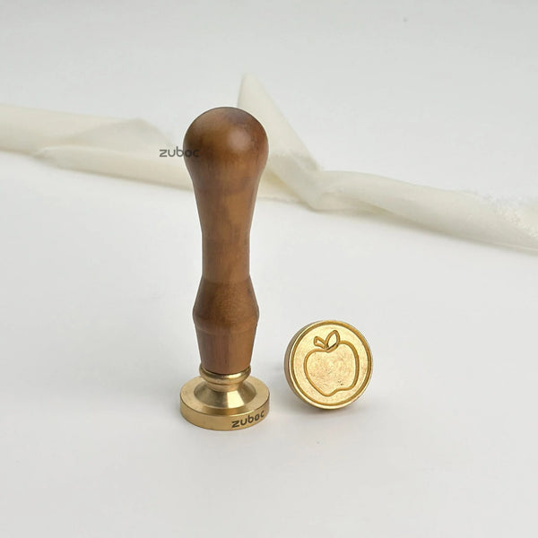 Apple Wax Stamp with Wooden Handle