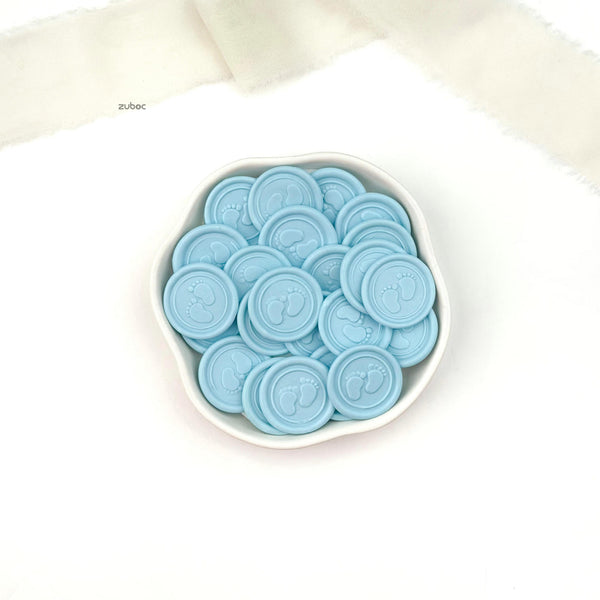 Baby Foot Wax Seal Stickers for Announcements (Set of 5)