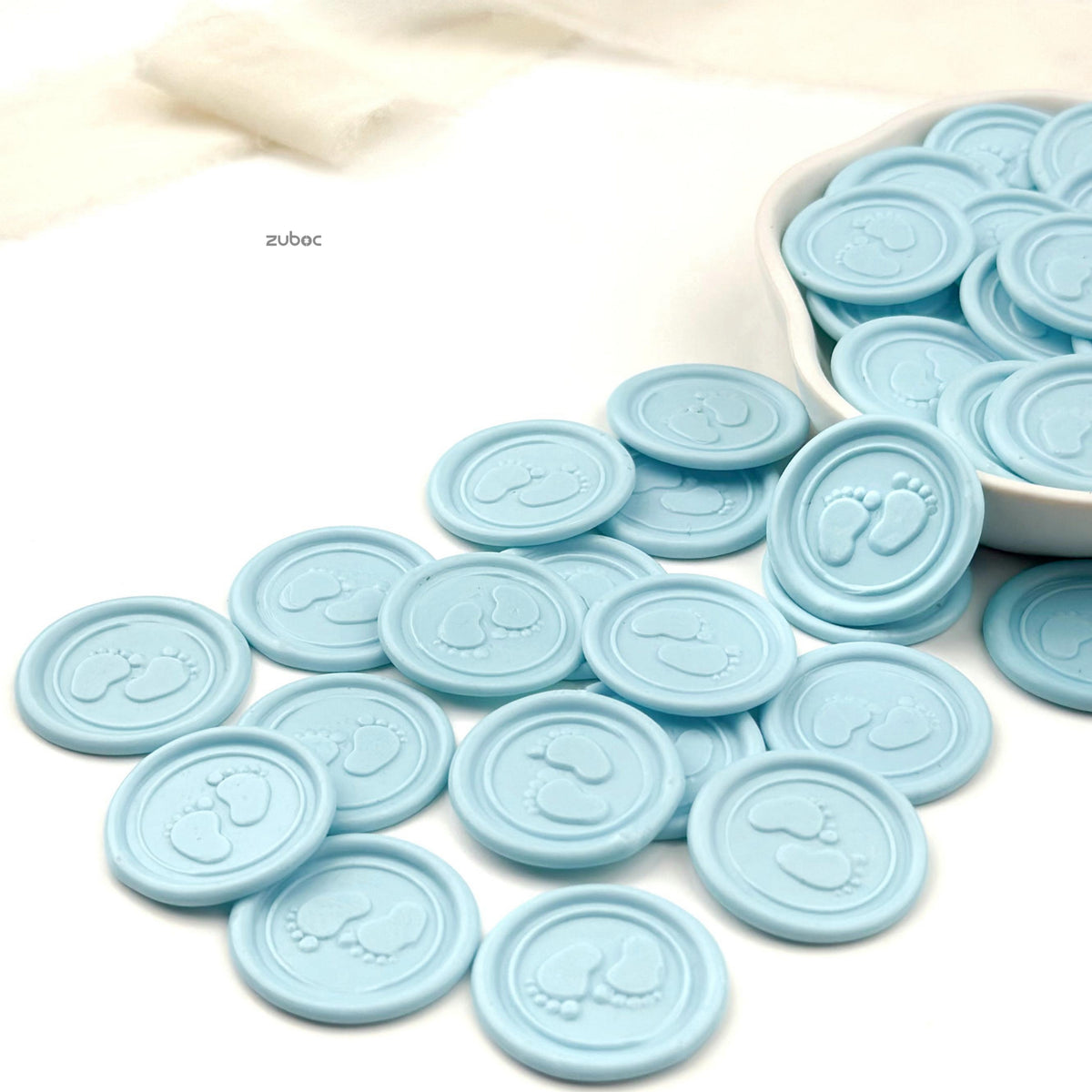 Baby Foot Wax Seal Stickers for Announcements (Set of 5)