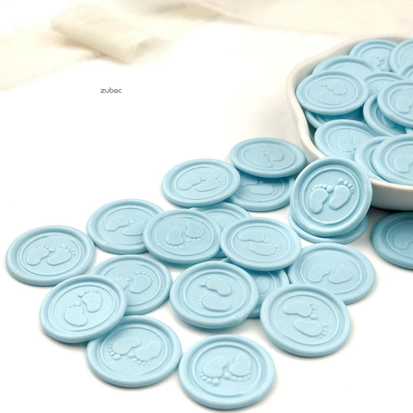 Baby Foot Wax Seal Stickers for Announcements (Set of 5)