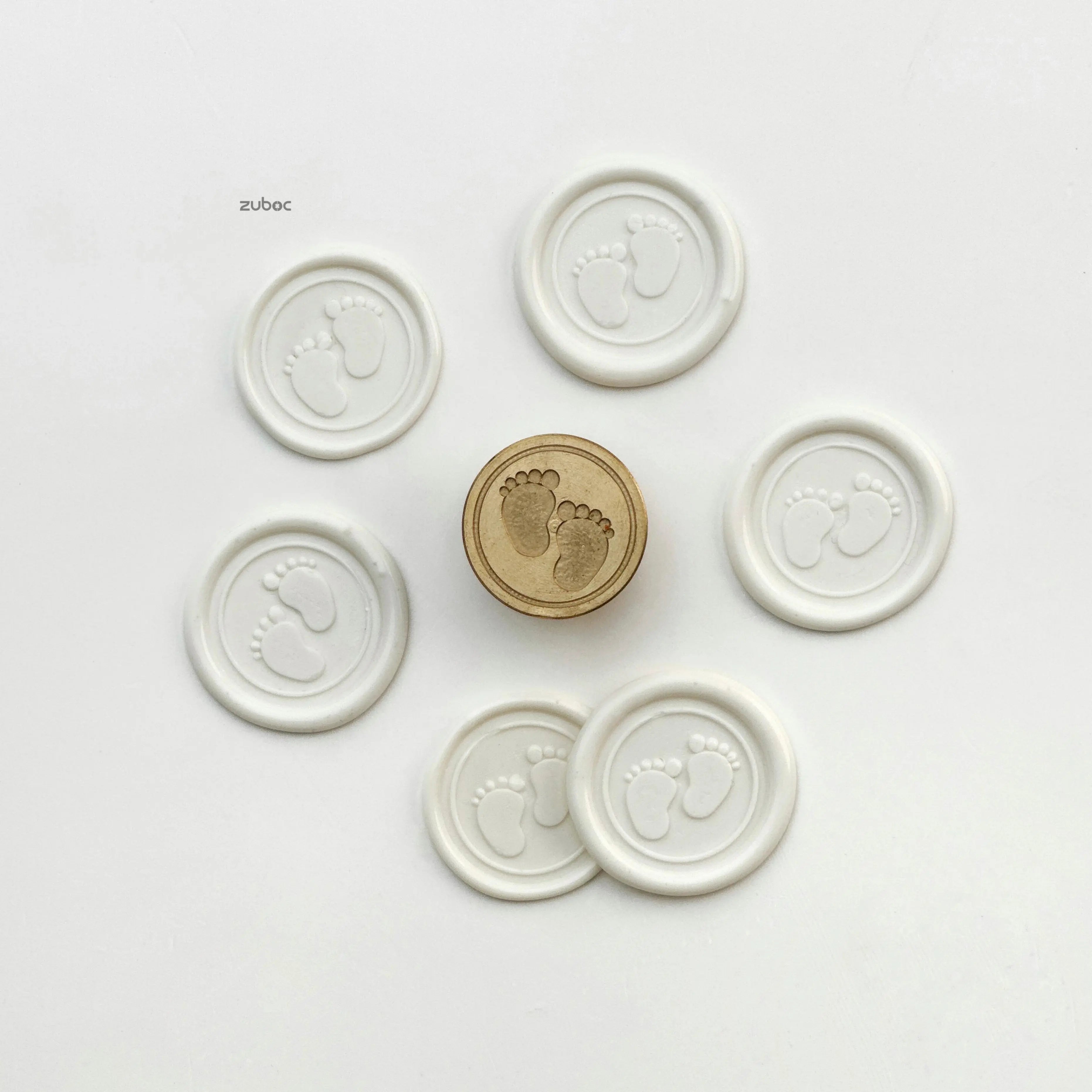 Natural Baby Foot Stamp with Wooden Handle for baby shower keepsakes