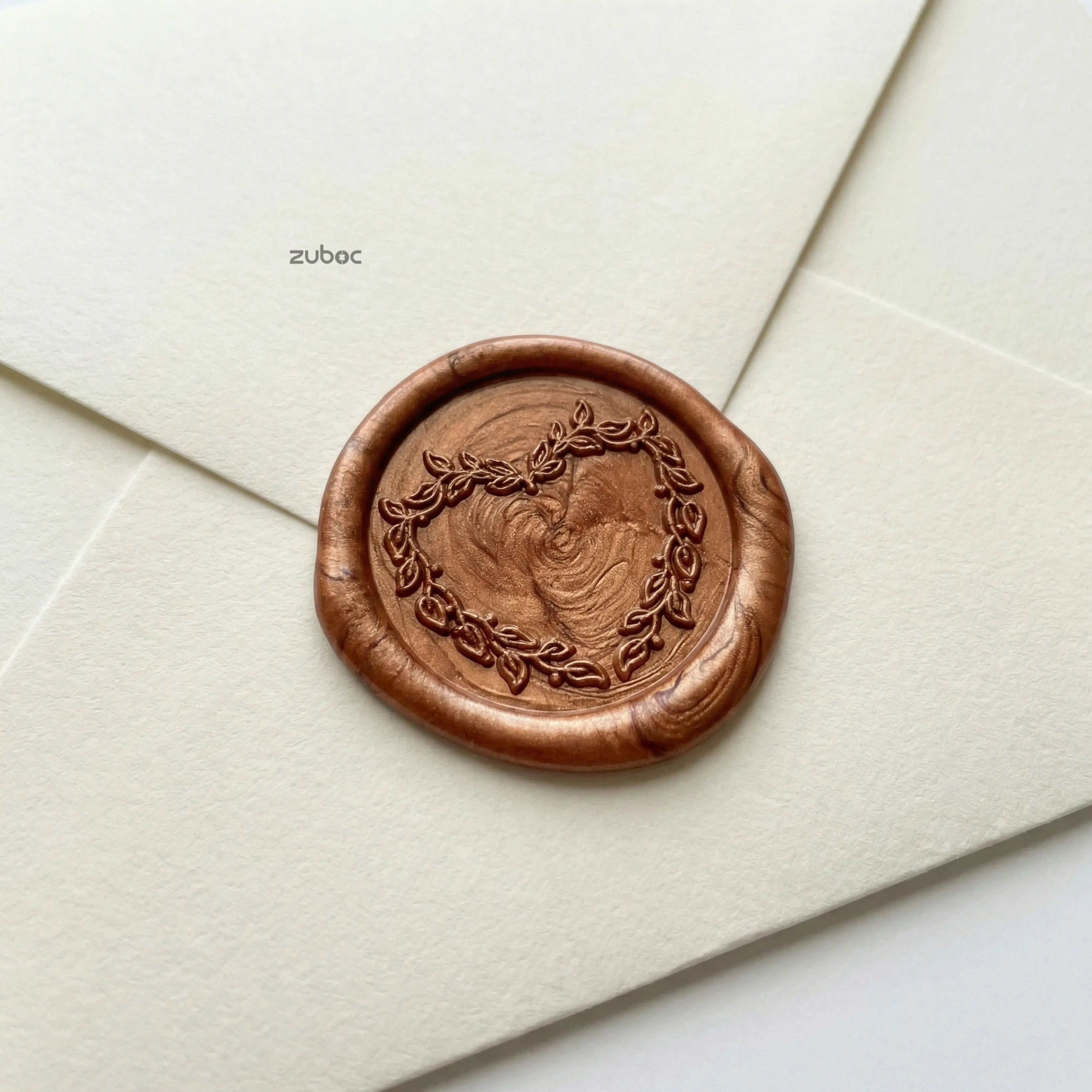Heart Wreath Wax Seal for Invitations (Set of 5)