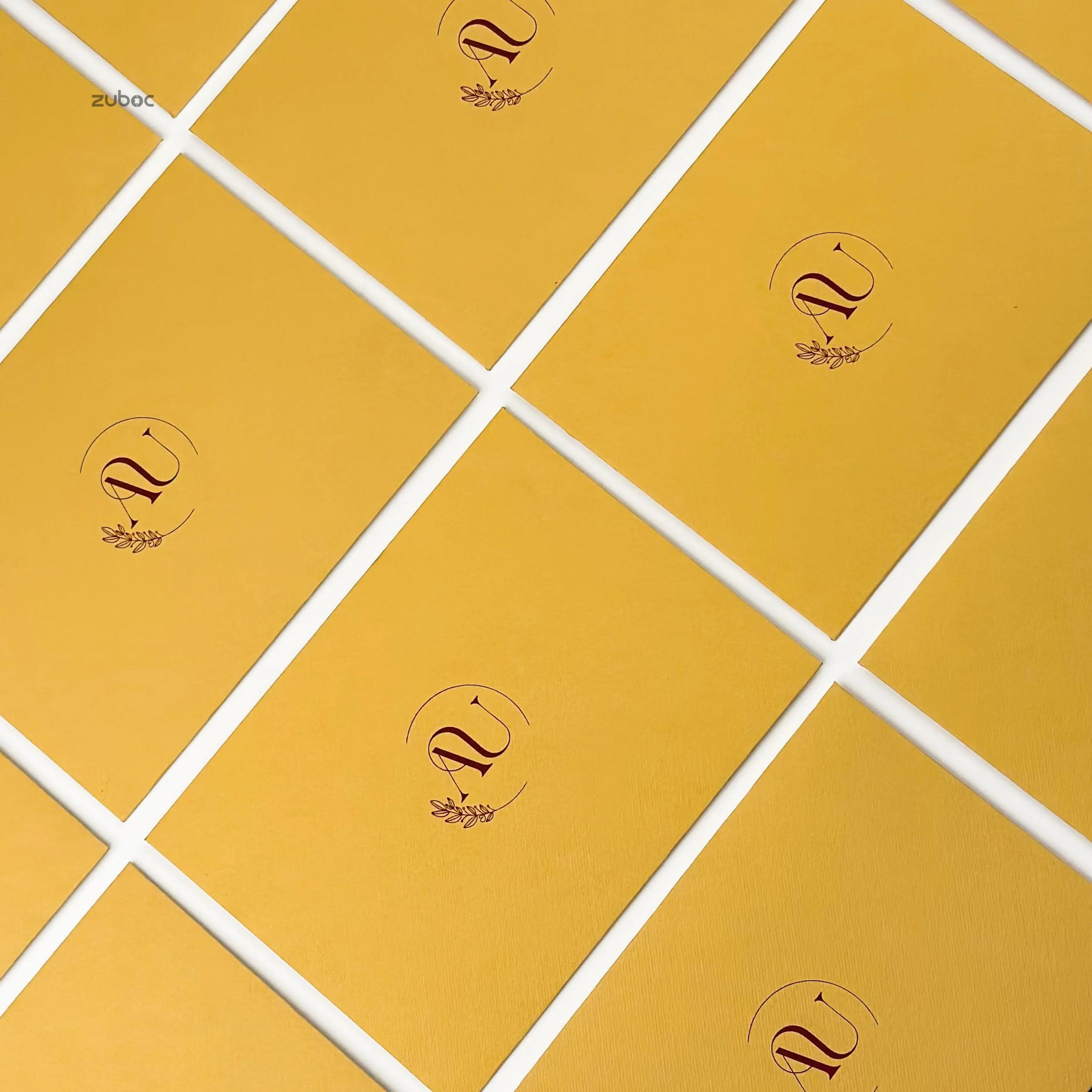 Customized Velour Gold Wedding Invitation Envelope (Set of 50)