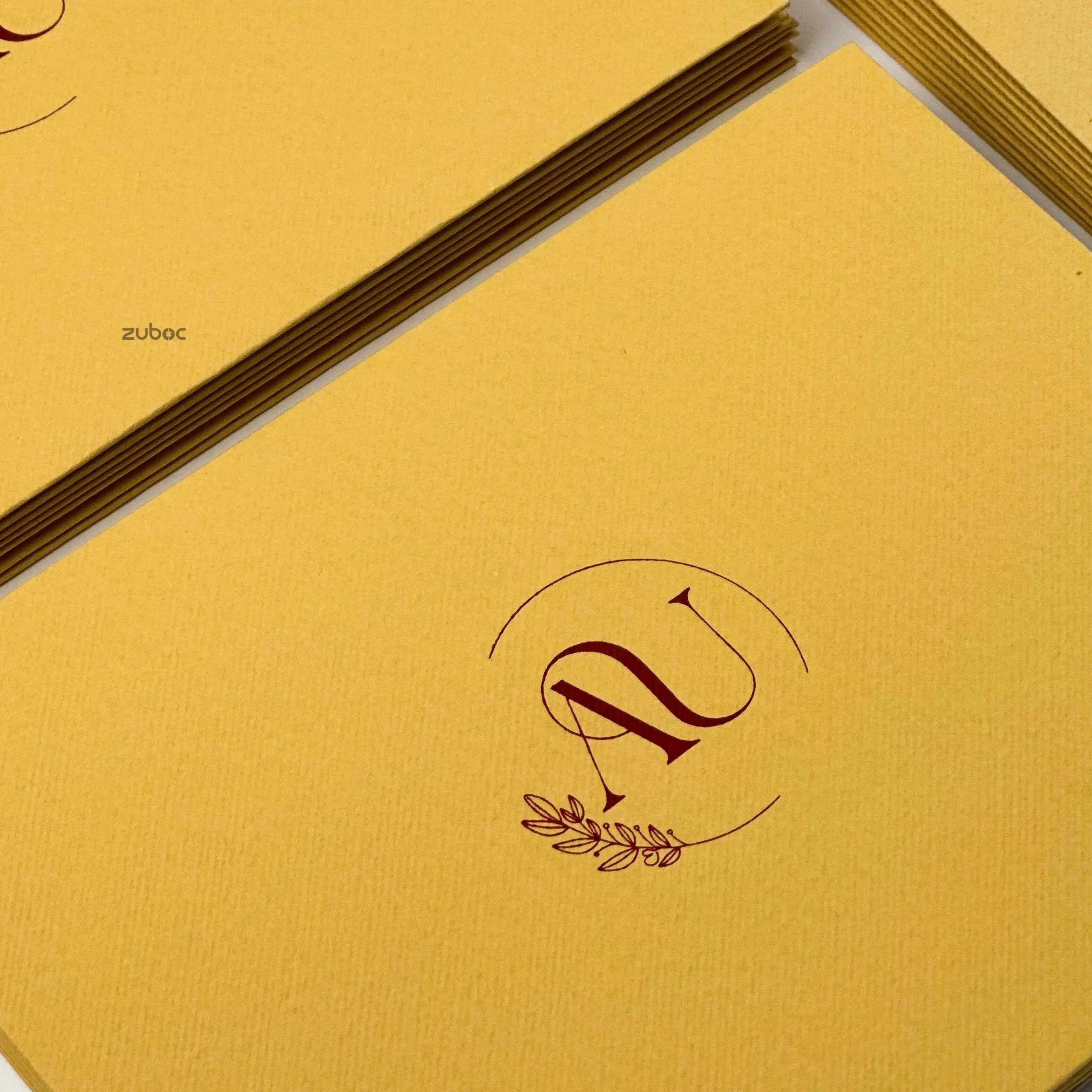 Customized Velour Gold Wedding Invitation Envelope (Set of 50)