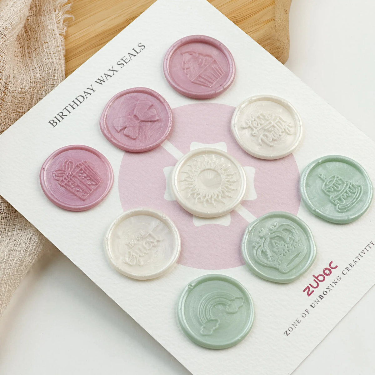 Birthday wax seals Stickers for Invitations (Set of 9)