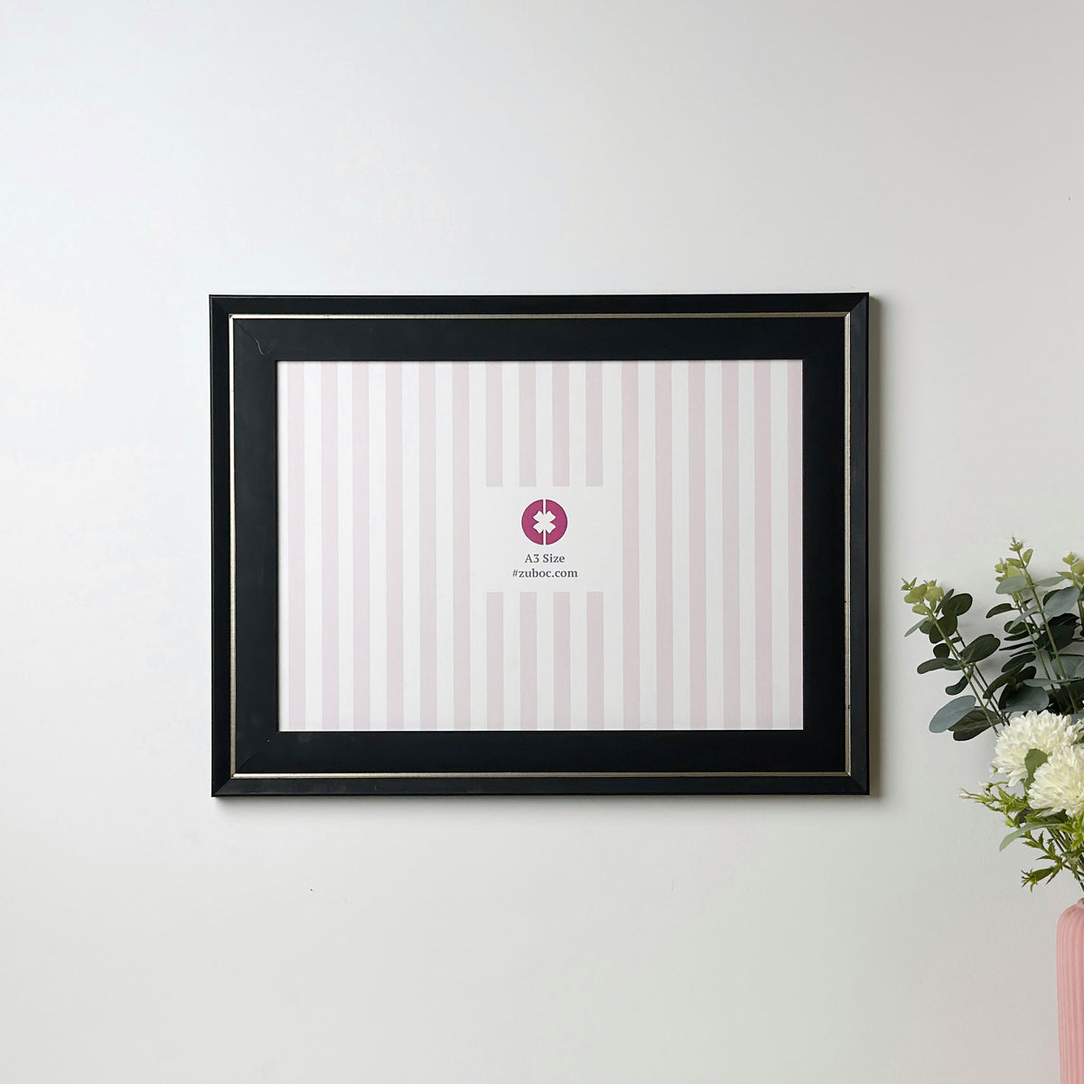Black with Silver Lining Photo Frame (A3)