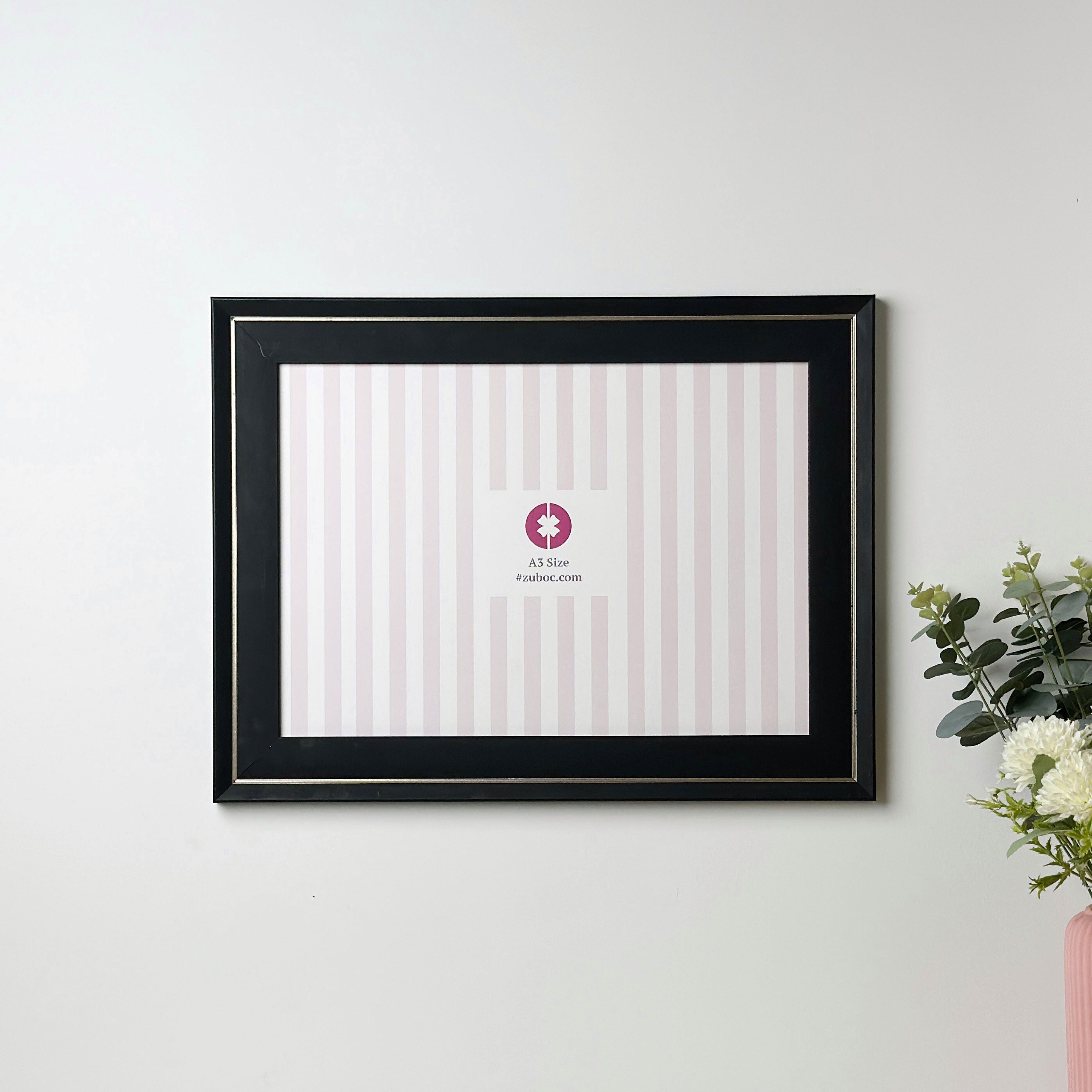 Black with Silver Lining Photo Frame (A3)