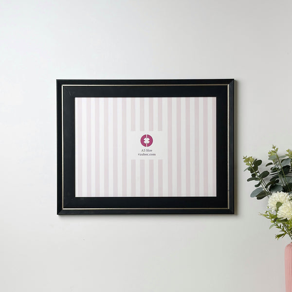 Black with Silver Lining Photo Frame (A3)
