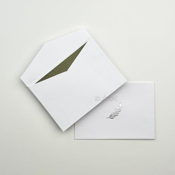 White booklet envelope top-down view for personalized gifts
