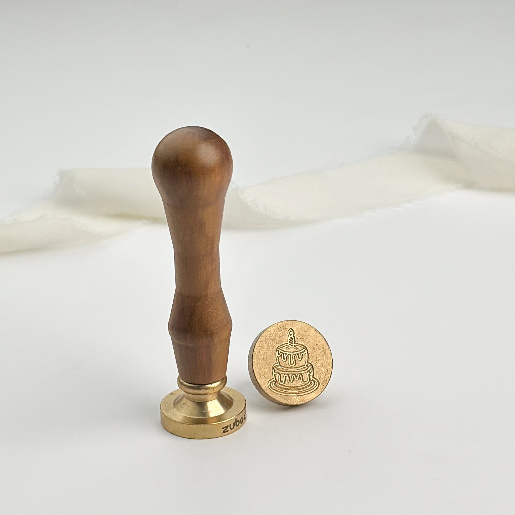 Cake -1 Wax Stamp with Wooden Handle