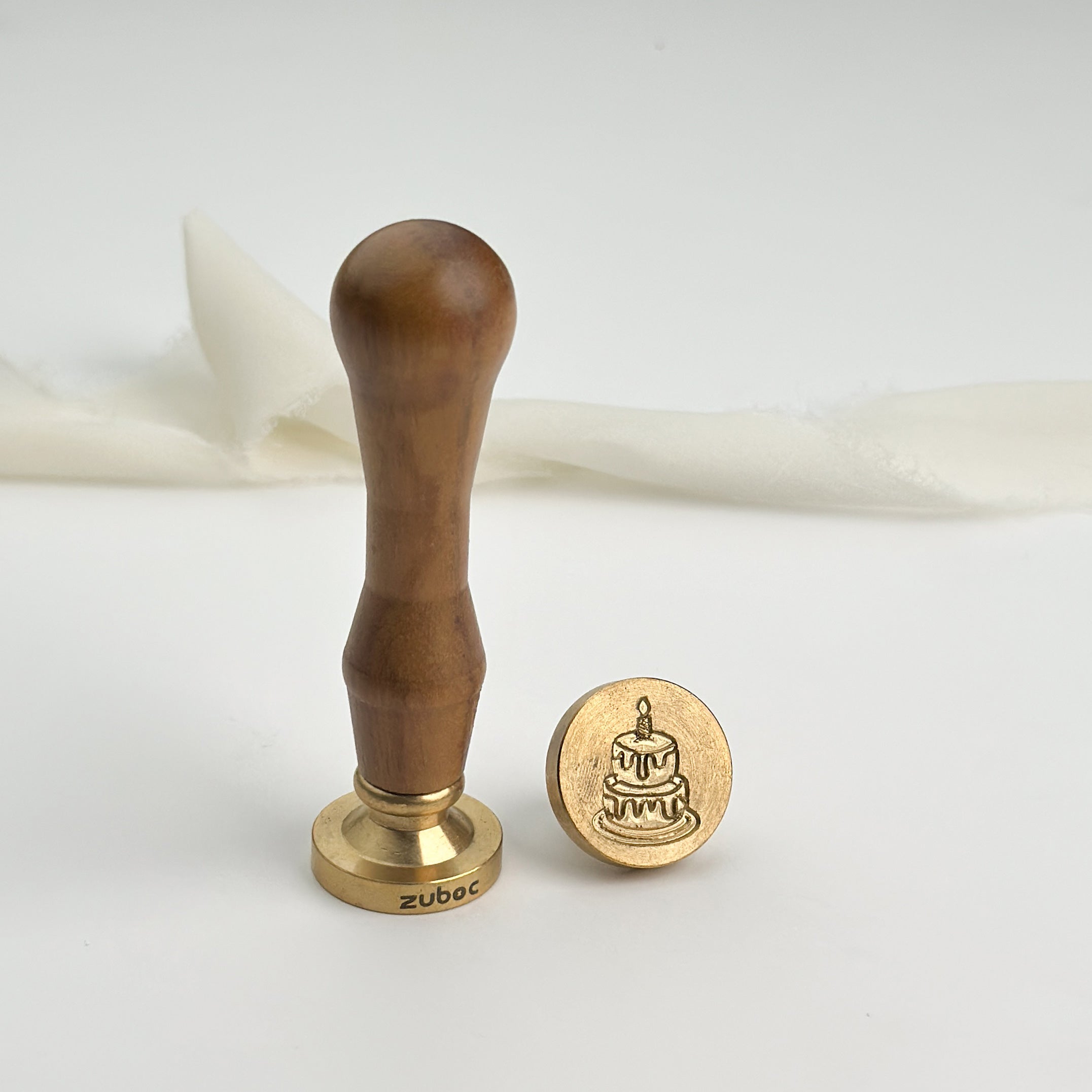 Cake -2  Wax Stamp with Wooden Handle