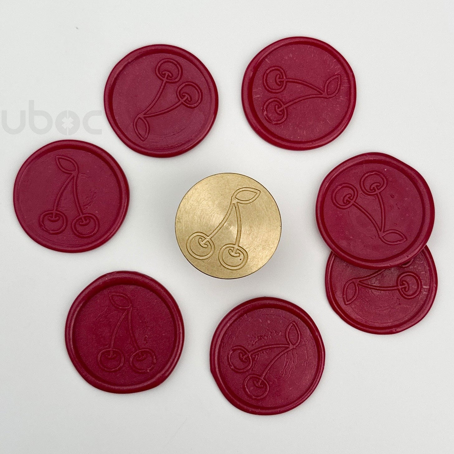 Natural wood wax stamp front view close-up for DIY projects