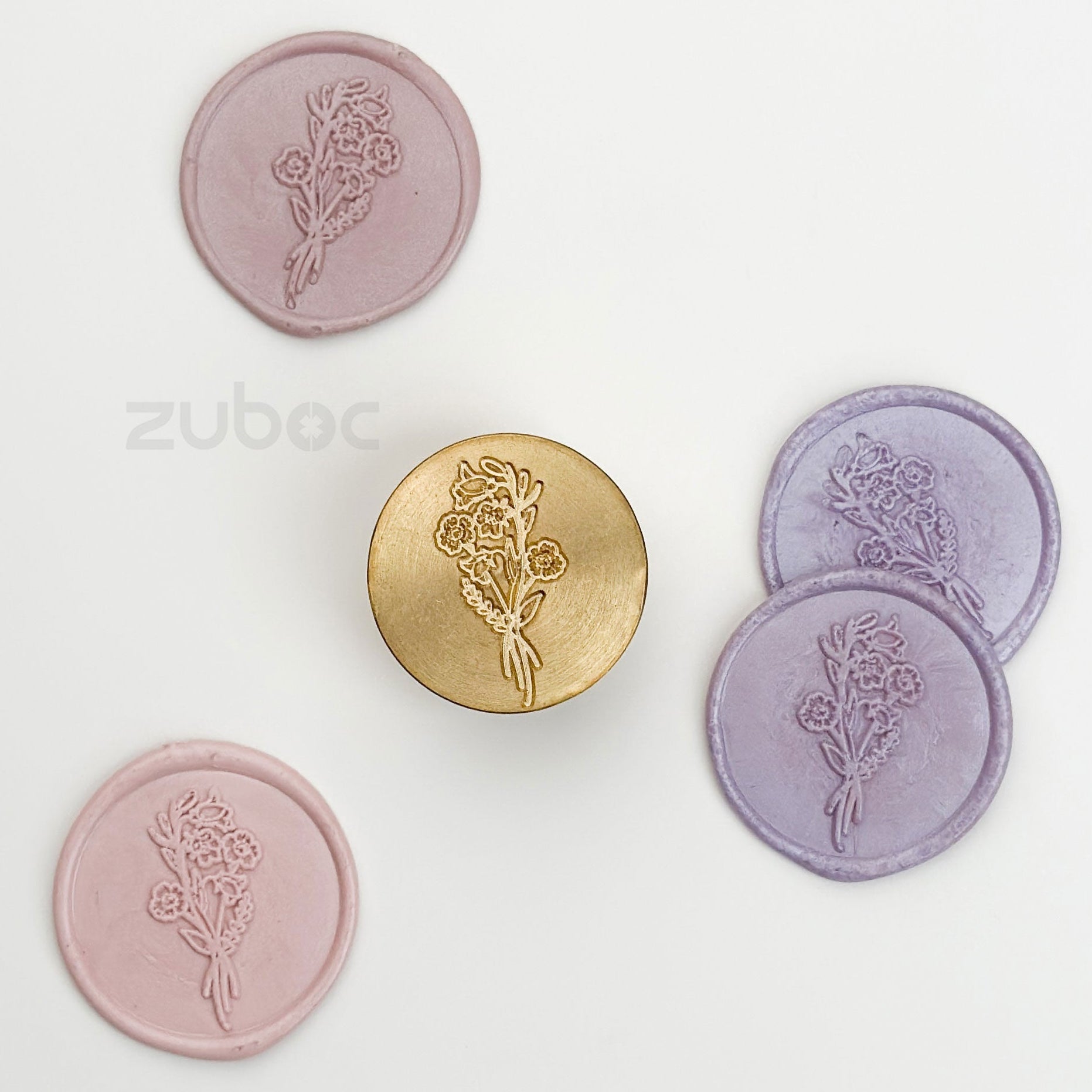 Natural wood brown wax stamp front view for DIY projects