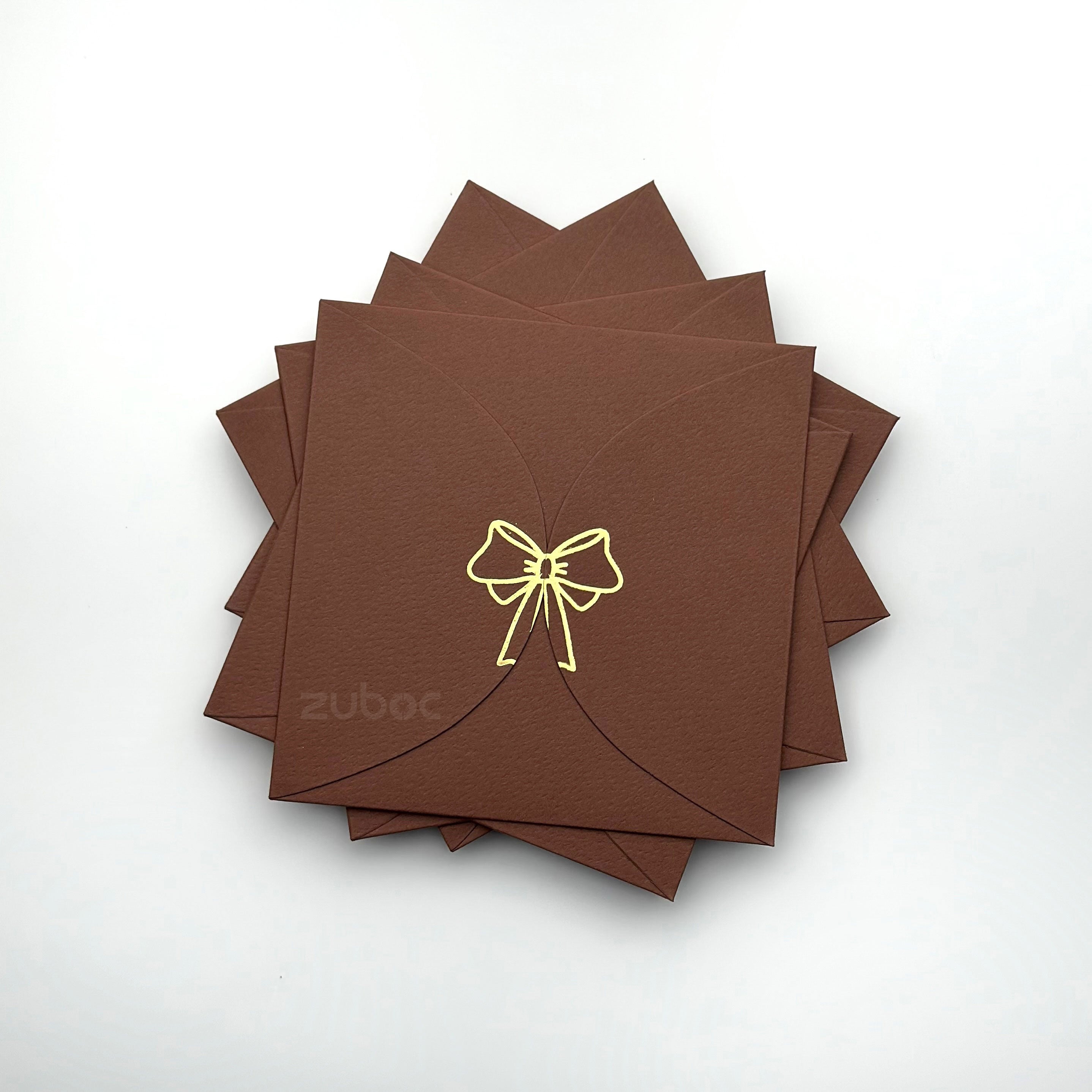Semi Circle Envelope With Foil Bow (set of 5)