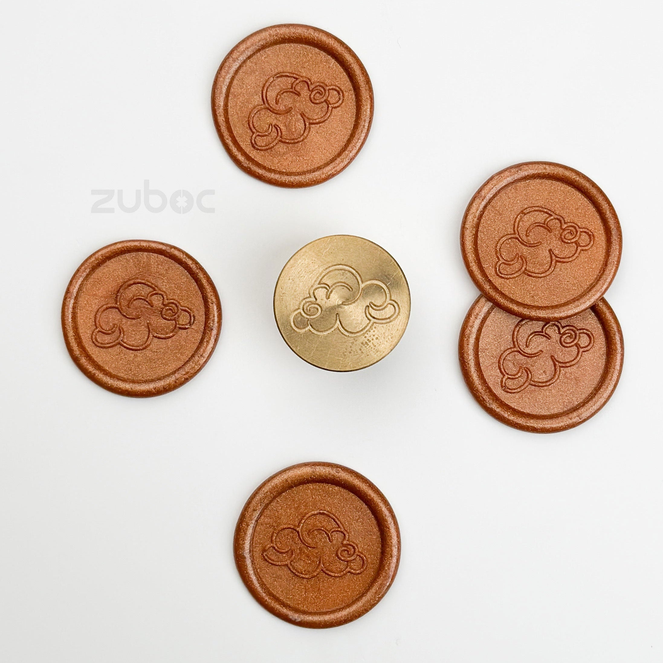 Natural wood brown wax stamp front view for DIY projects