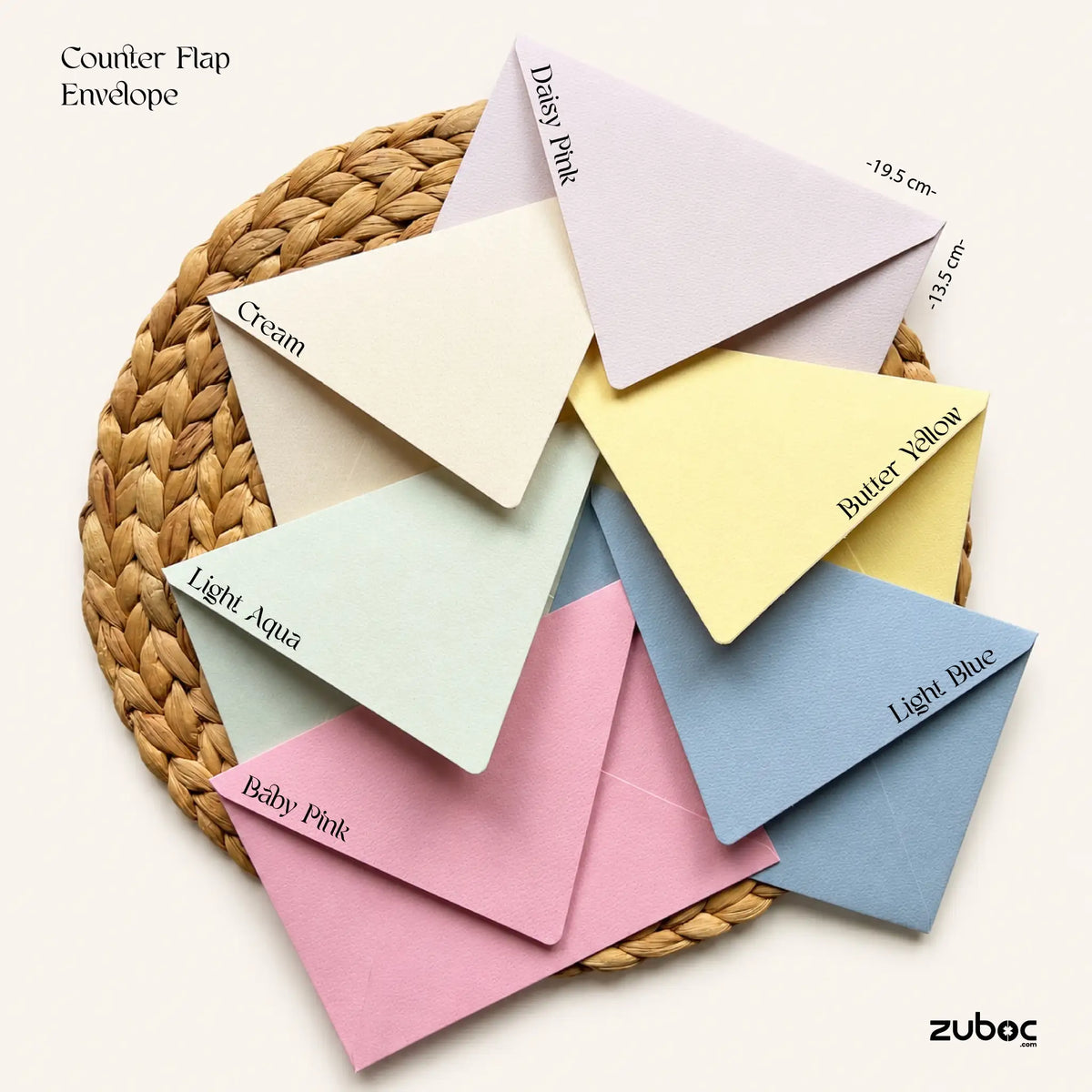 Counter Flap Invitation Envelope - 19.5*13.5 CM (Set of 5)