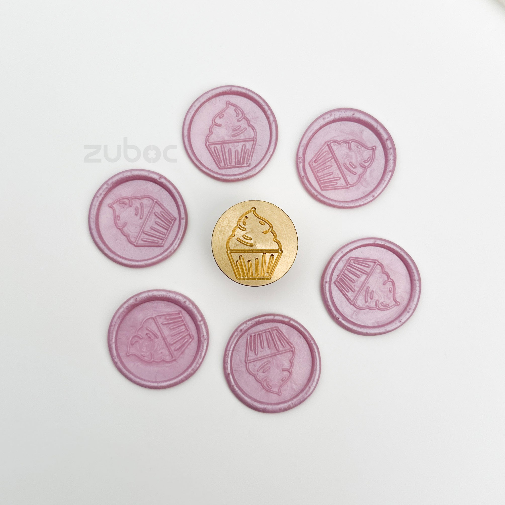 Cupcake Wax Stamp with Wooden Handle