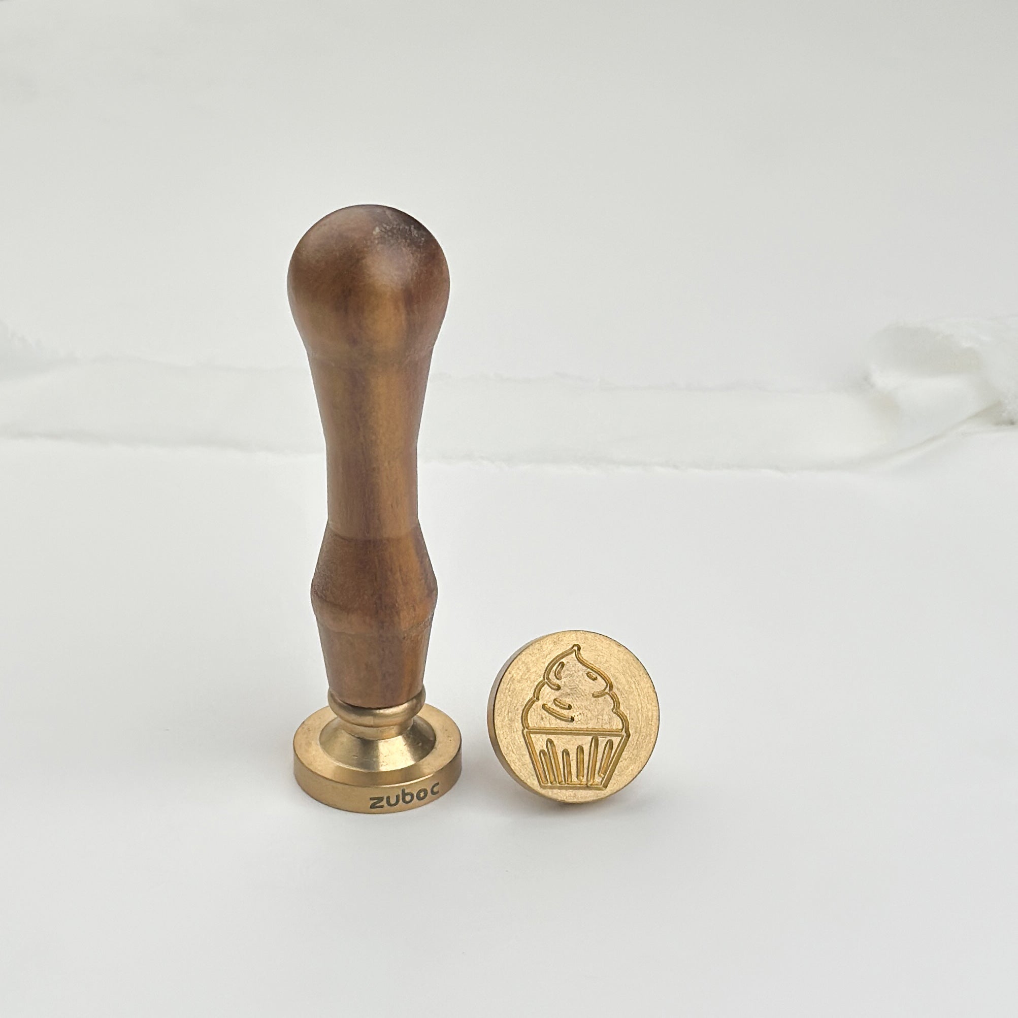 Cupcake Wax Stamp with Wooden Handle