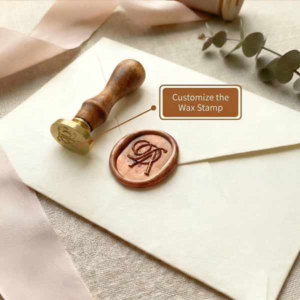 Custom Oblong Wax Stamp with Wooden Handle