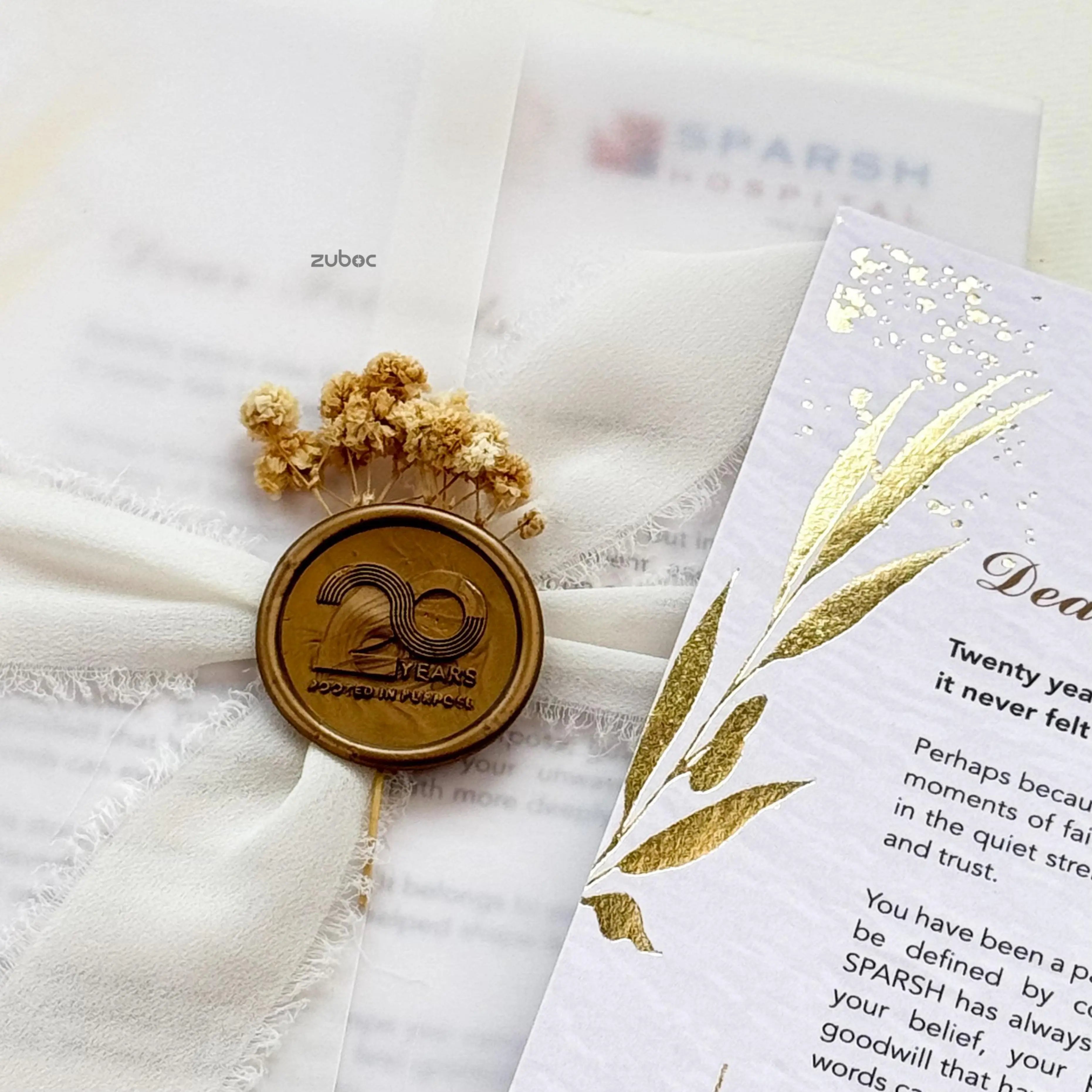 Golden Whisper Invitation Cards (Set of 50)