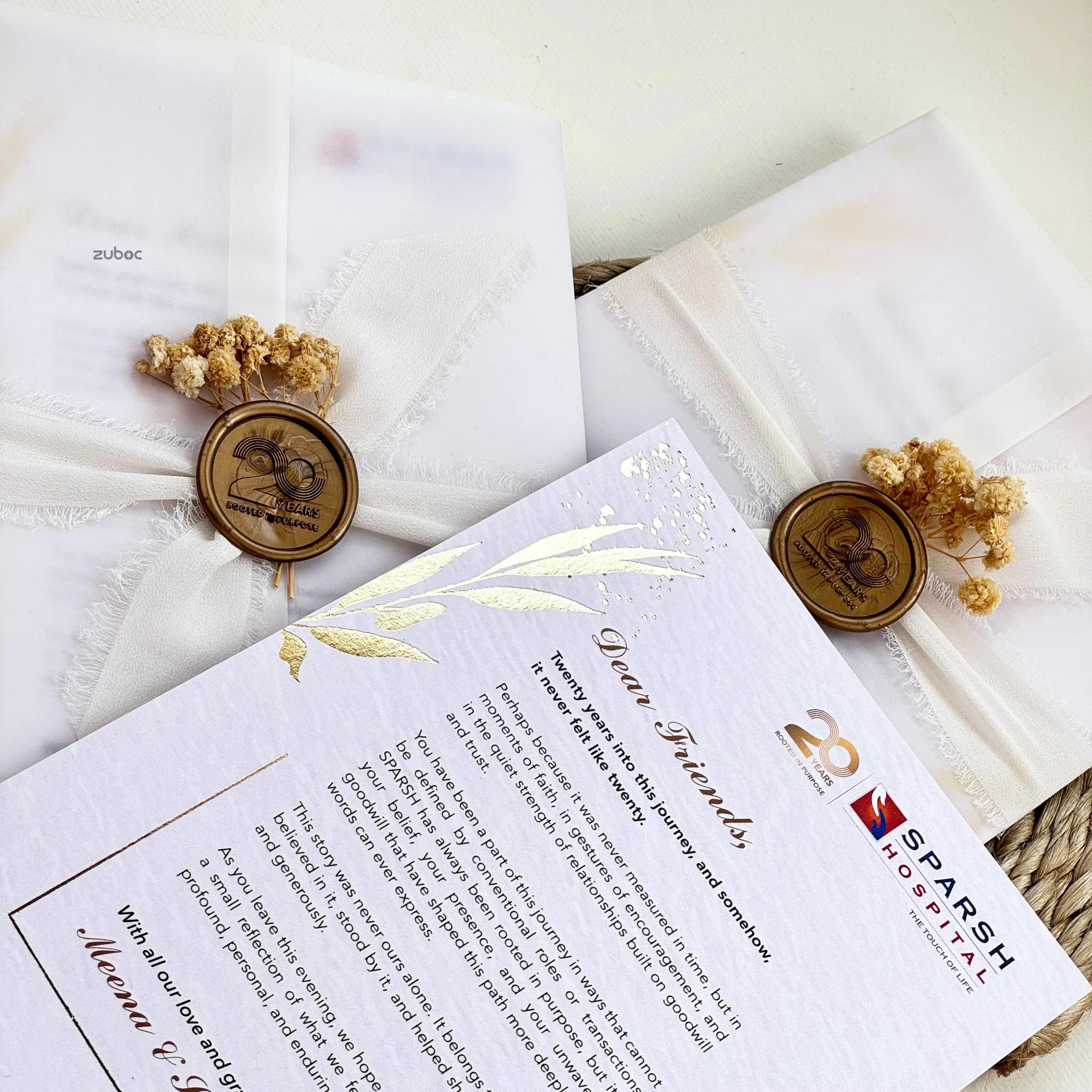 Golden Whisper Invitation Cards (Set of 50)