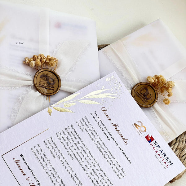 Golden Whisper Invitation Cards (Set of 50)