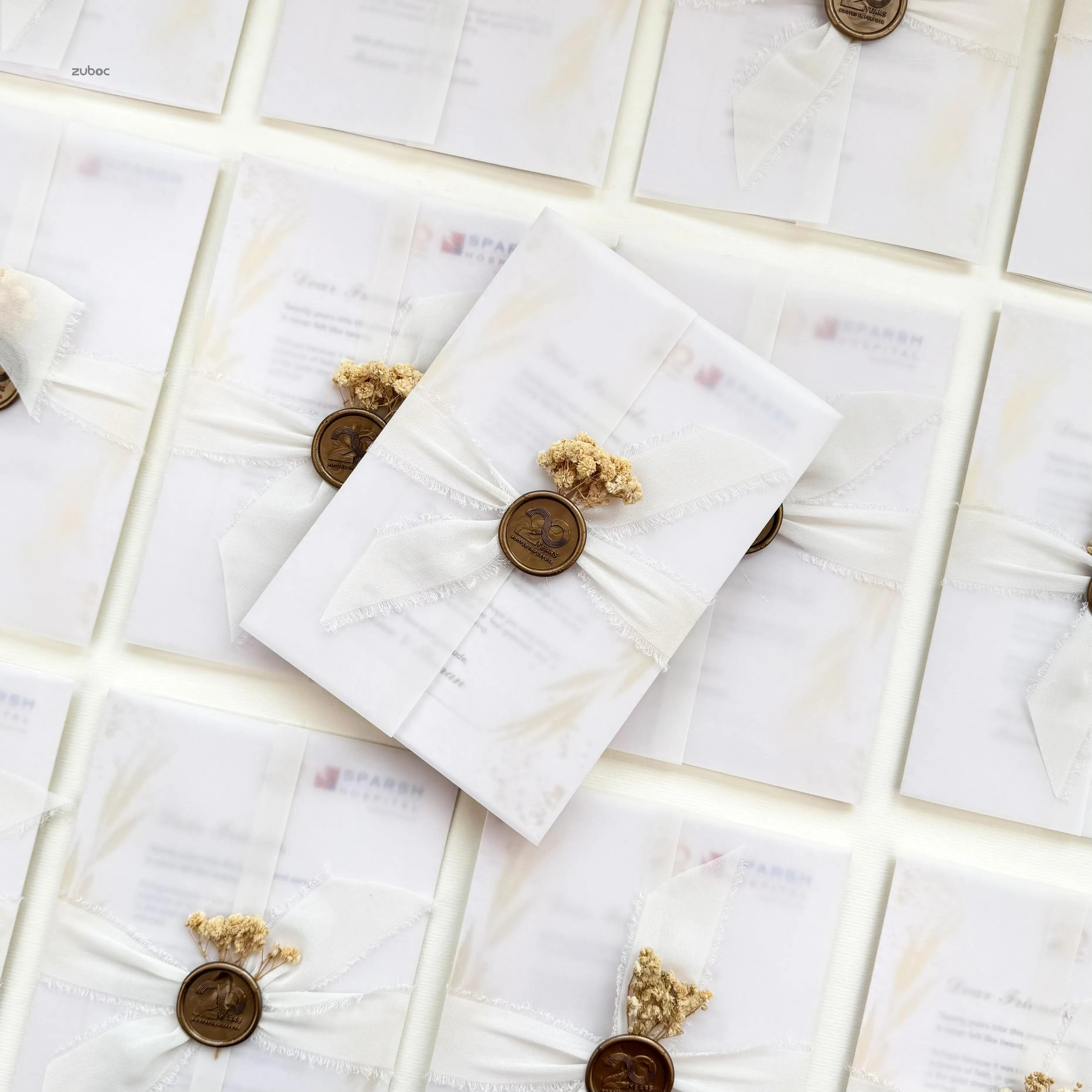 Golden Whisper Invitation Cards (Set of 50)