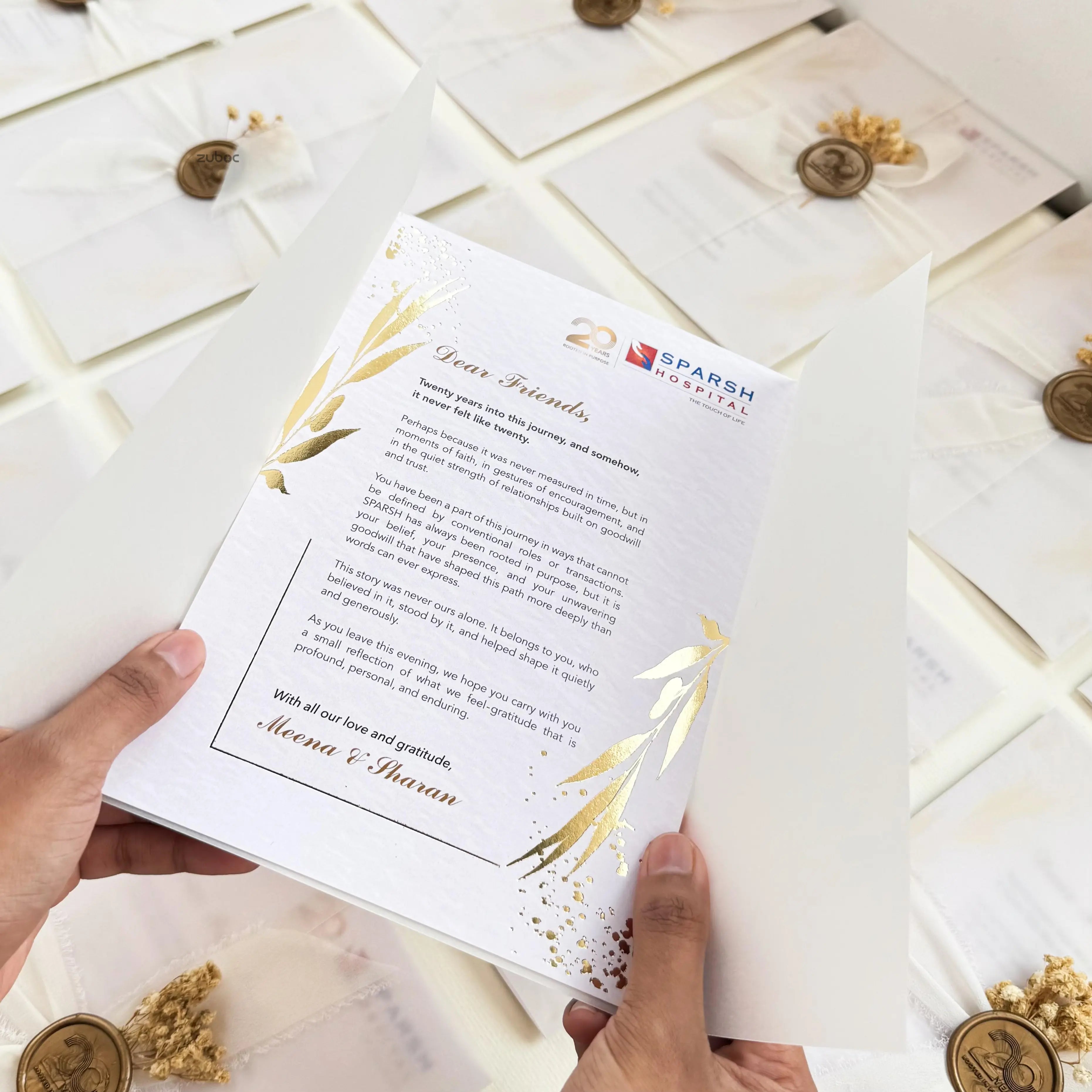 Golden Whisper Invitation Cards (Set of 50)