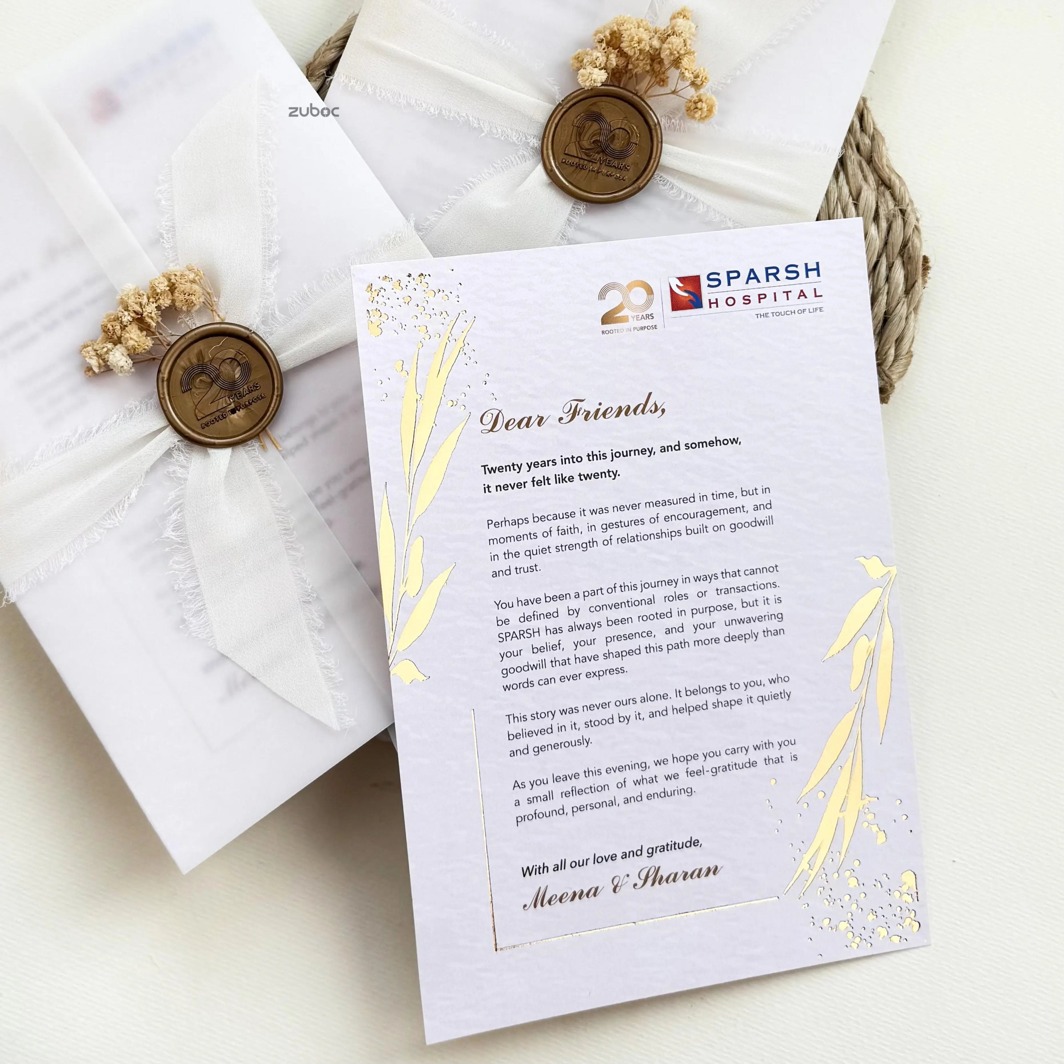 Golden Whisper Invitation Cards (Set of 50)