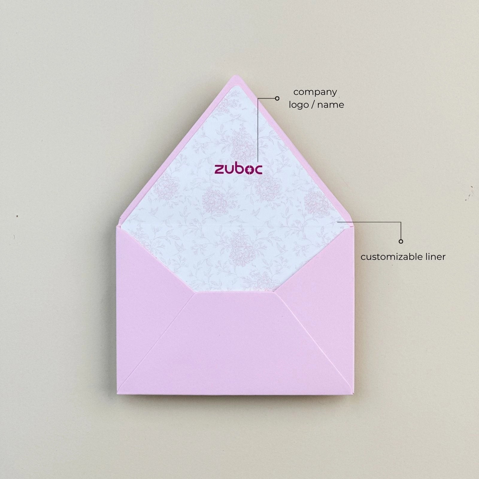 customised liner with counterflap envelope (Set of 50)