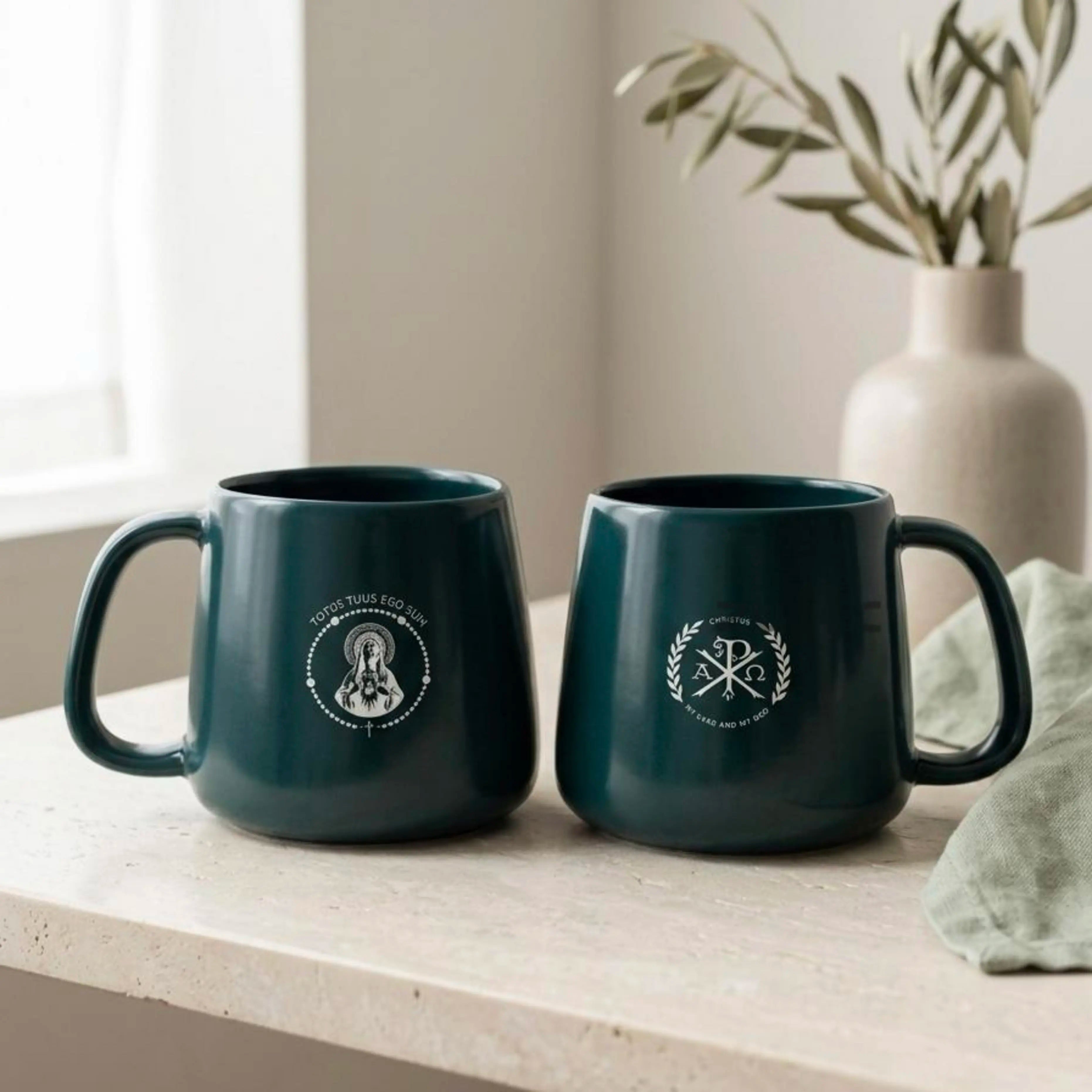 Personalised Single Teal Blue Ceramic Coffee Mug With Custom Name for Corporates