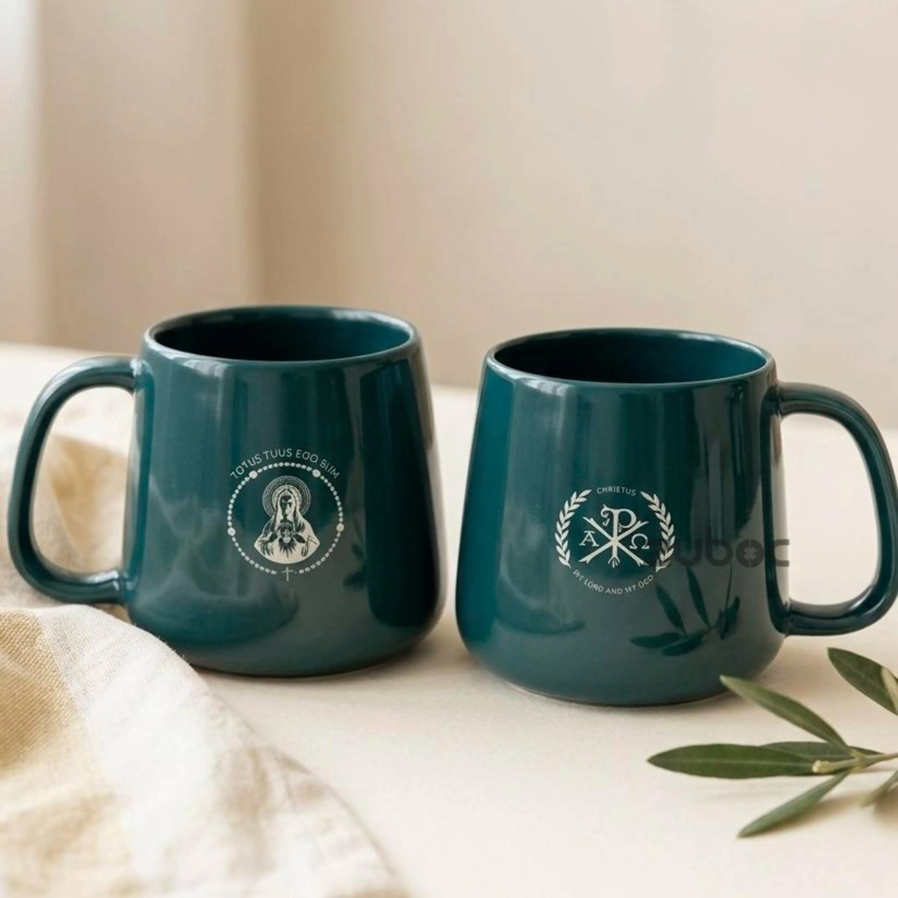 Personalised Single Teal Blue Ceramic Coffee Mug With Custom Name for Corporates