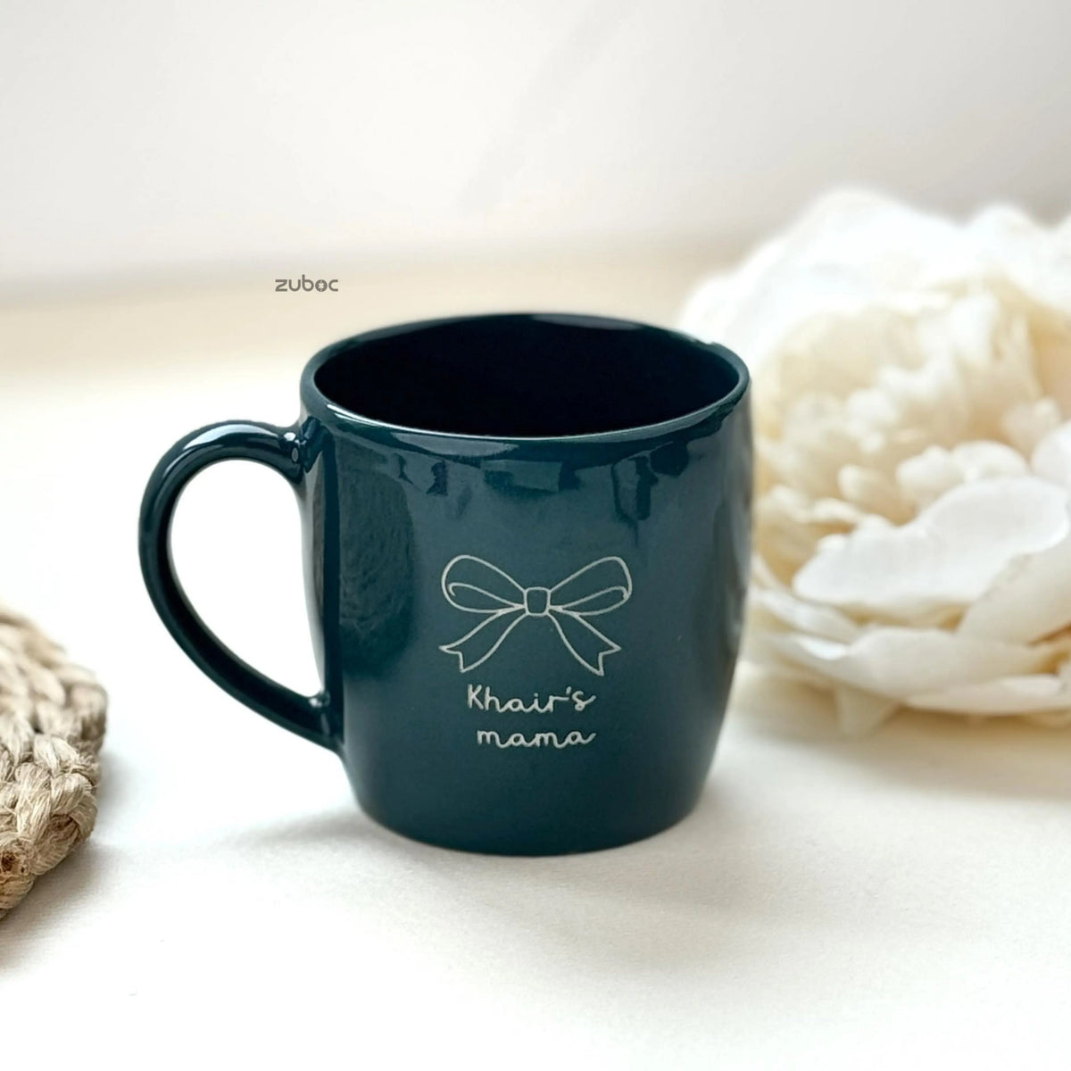 Personalized Ceramic Mini -Cute Mug/For Gifting-Teal Blue