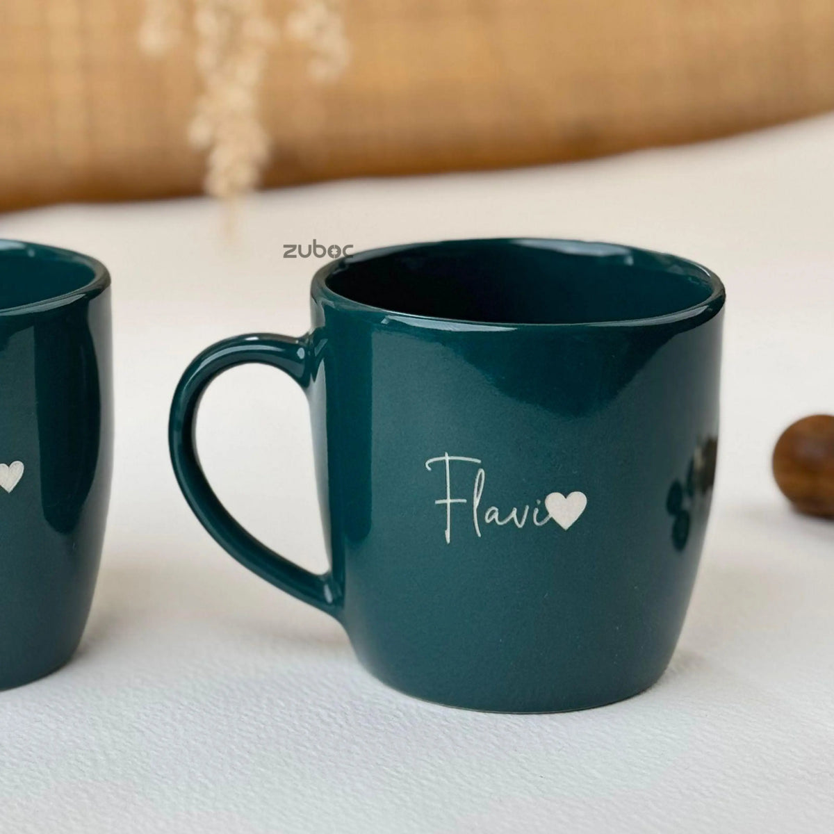 Personalized Ceramic Mini -Cute Mug/For Gifting-Teal Blue