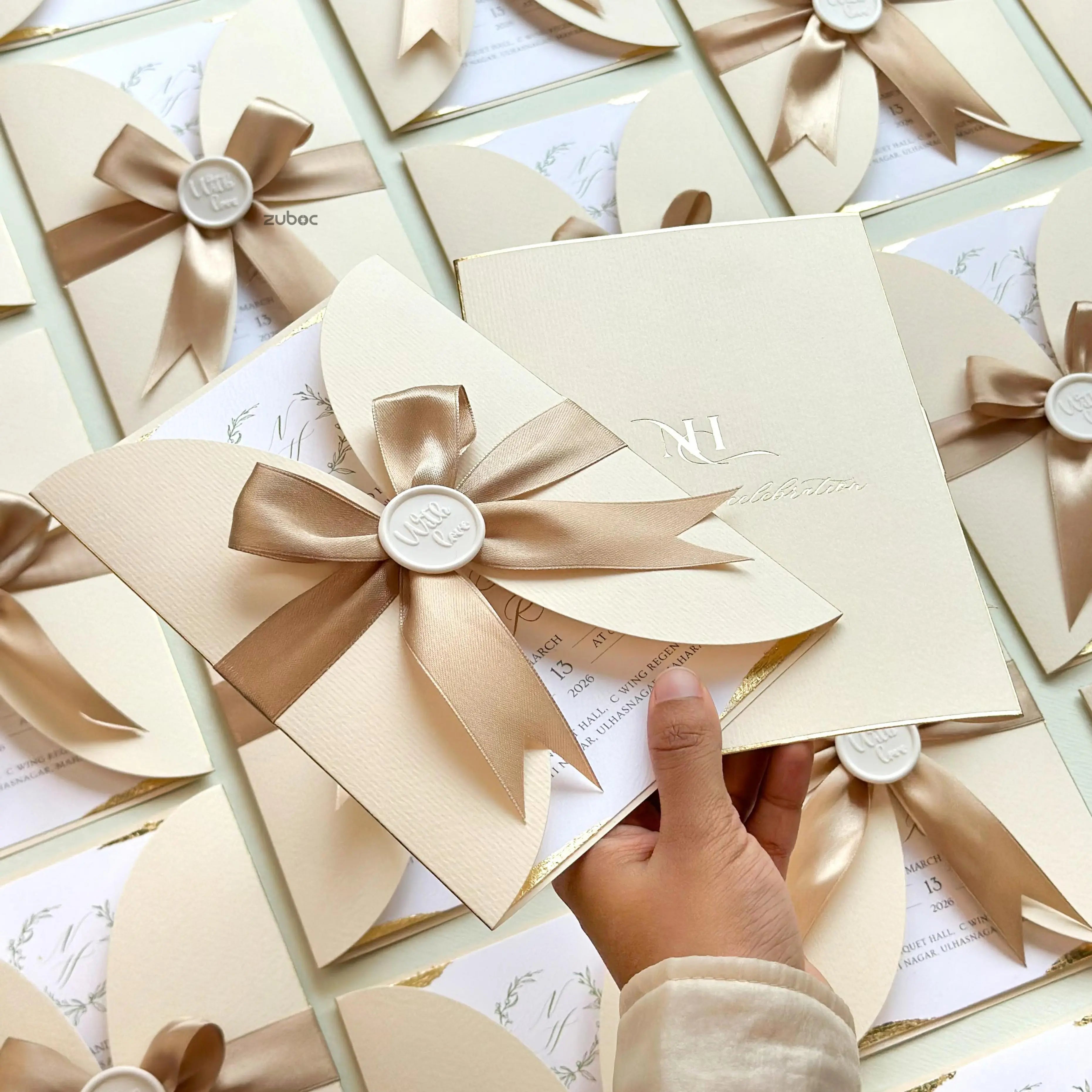 Customized Gold Eterna Wedding Invitation Suites (Set of 50)