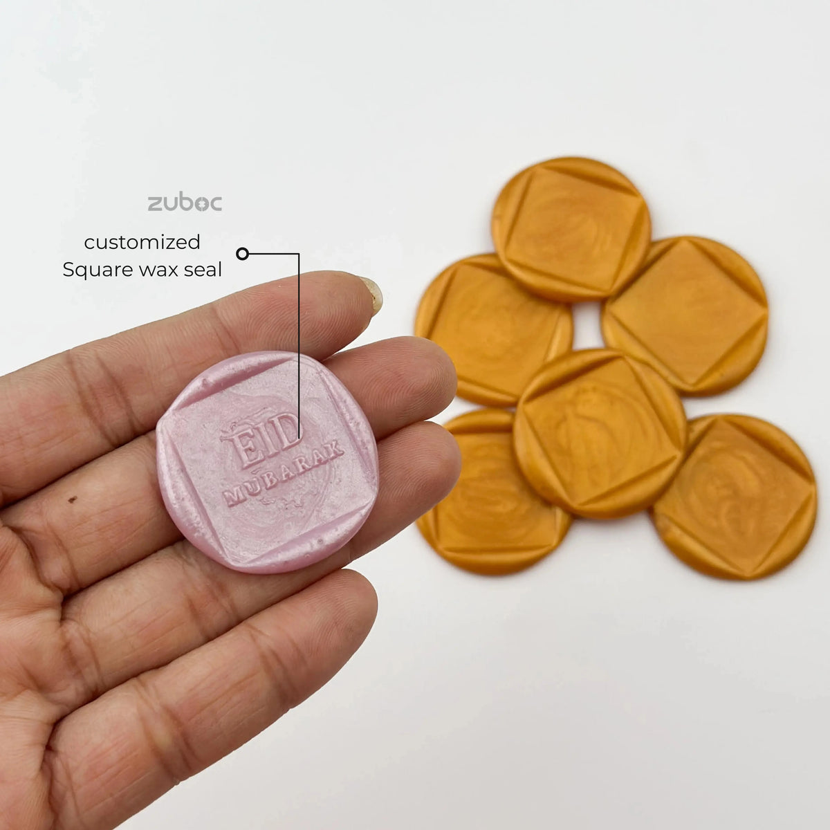 Custom Square Wax Stamp with Wooden Handle