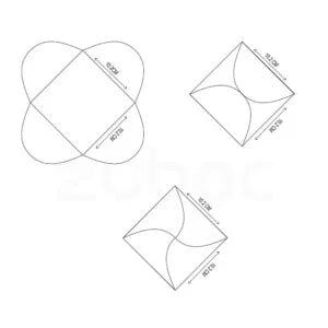 Semi Circle Envelope With Foil (line) ( Set of 5)
