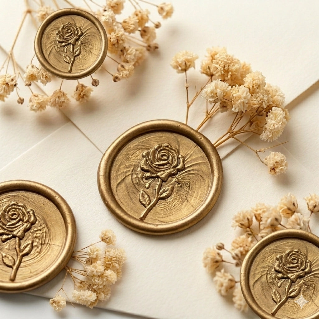 Custom Wax Seal and Dry Flower Set (Set of 25)