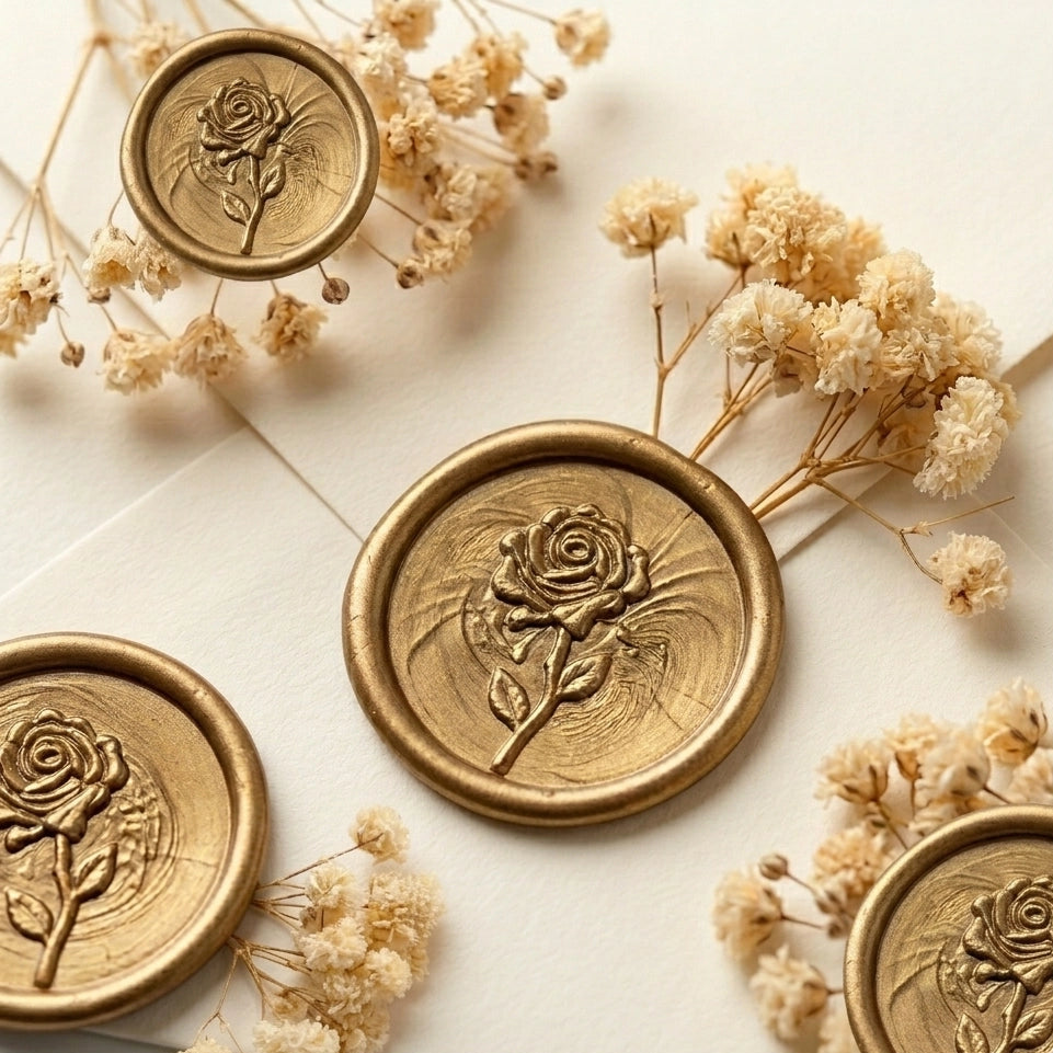 Custom Wax Seal and Dry Flower Set (Set of 25)
