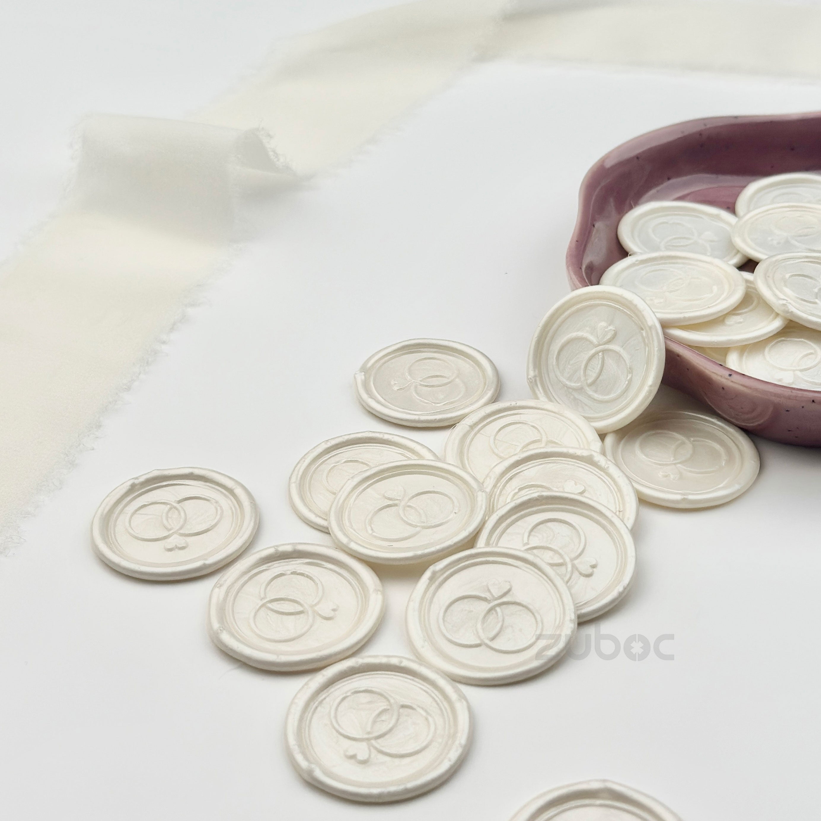 Duo Ring Wax Seal -Cream White ( Set Of 5)
