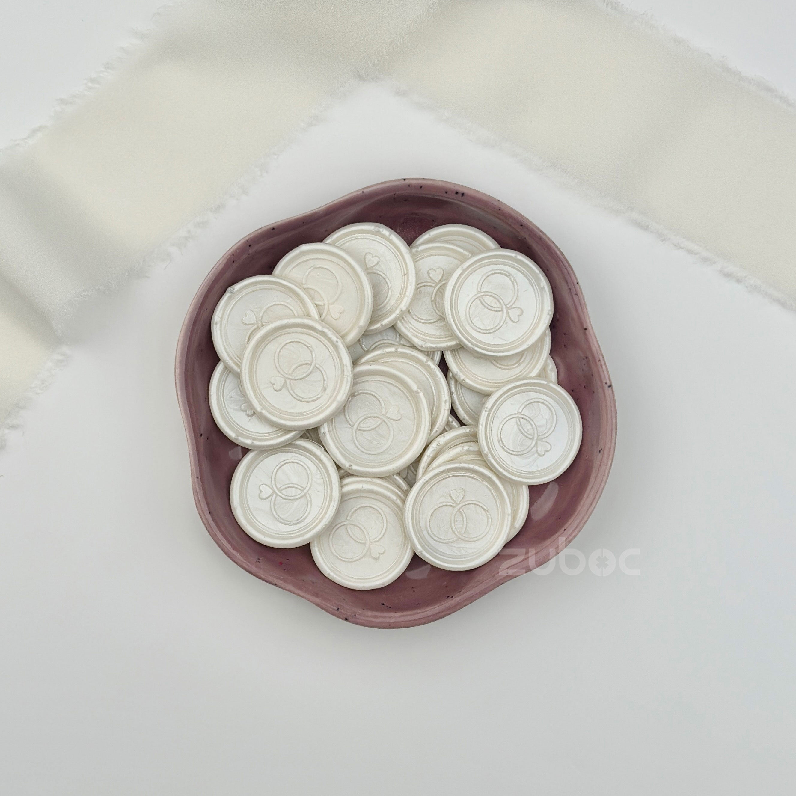 Duo Ring Wax Seal -Cream White ( Set Of 5)