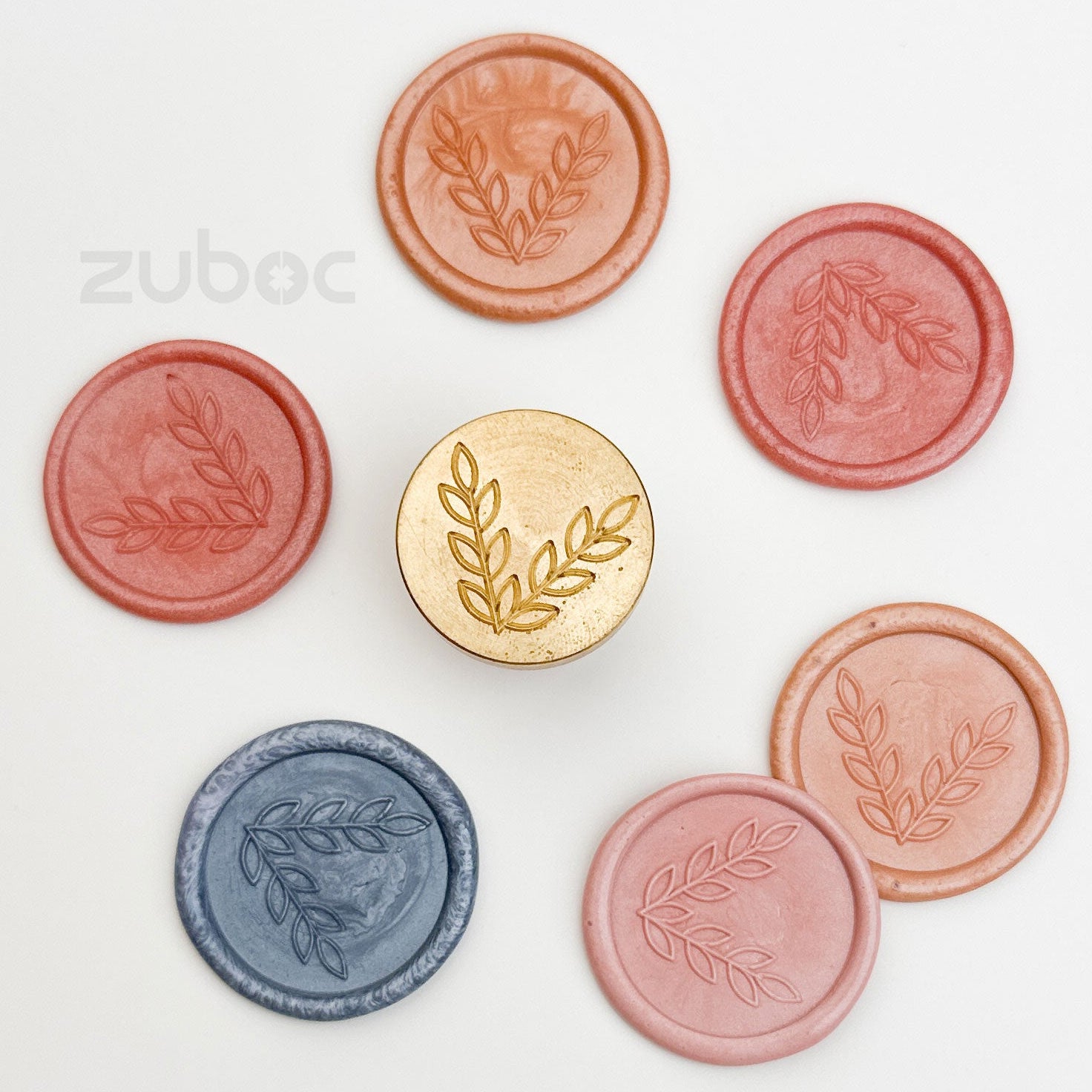 Brown wax stamp with wooden handle for DIY projects