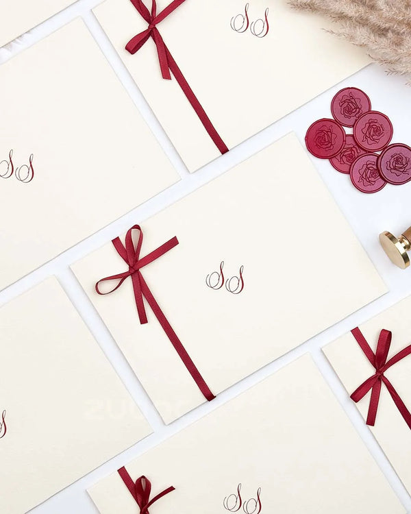 Customized Fall in Love Wedding Invitation Suites (Set of 50)
