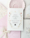 Customized Floral Bloom Wedding Invitation Suites (Set of 50)