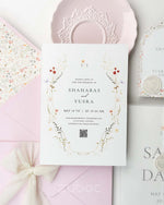 Customized Floral Bloom Wedding Invitation Suites (Set of 50)
